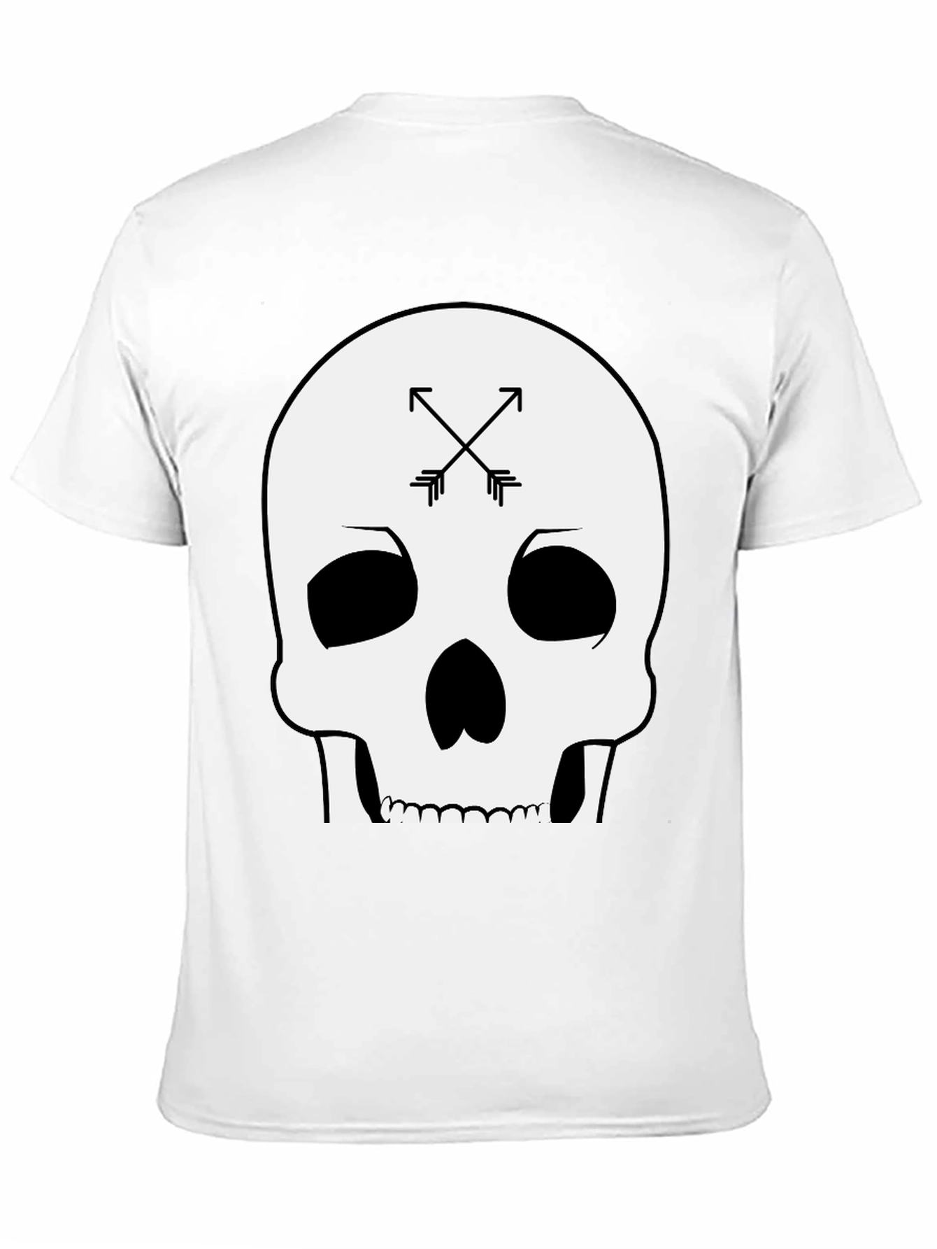 Skull & Arrows Graphic Tee - Black Cotton T-Shirt