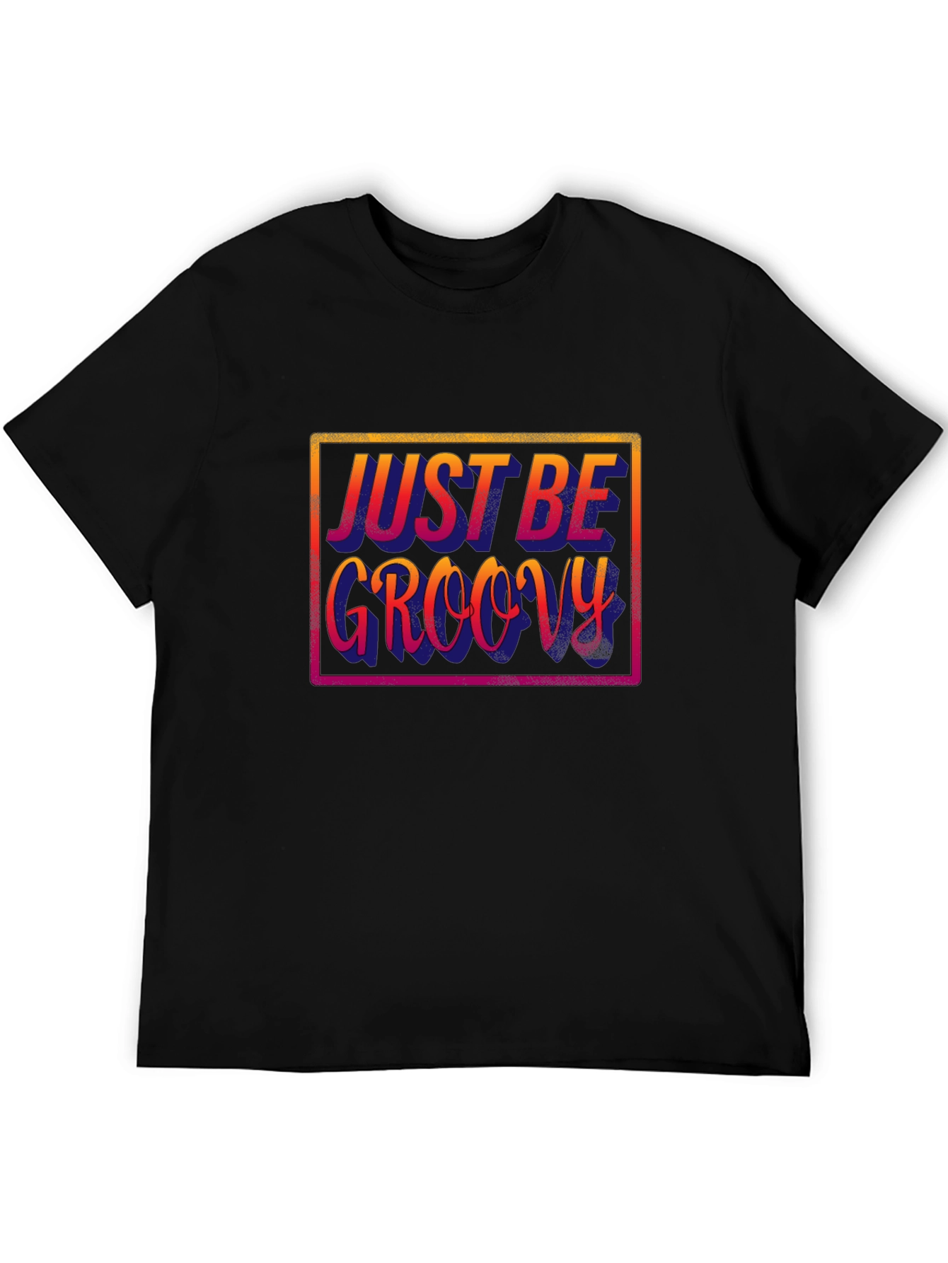 Just Be Groovy Black T-Shirt - Retro Style!