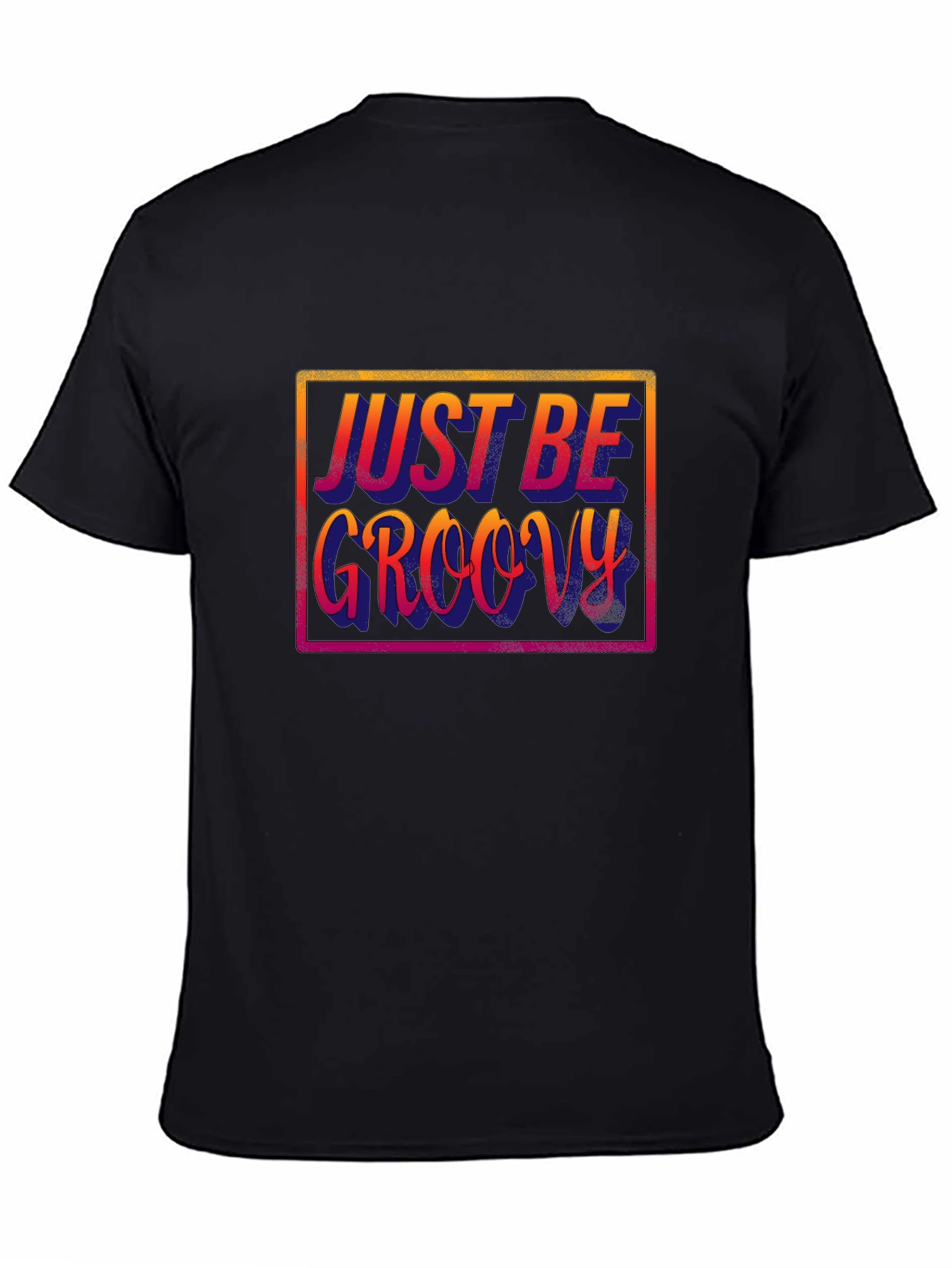 Just Be Groovy Black T-Shirt - Retro Style!