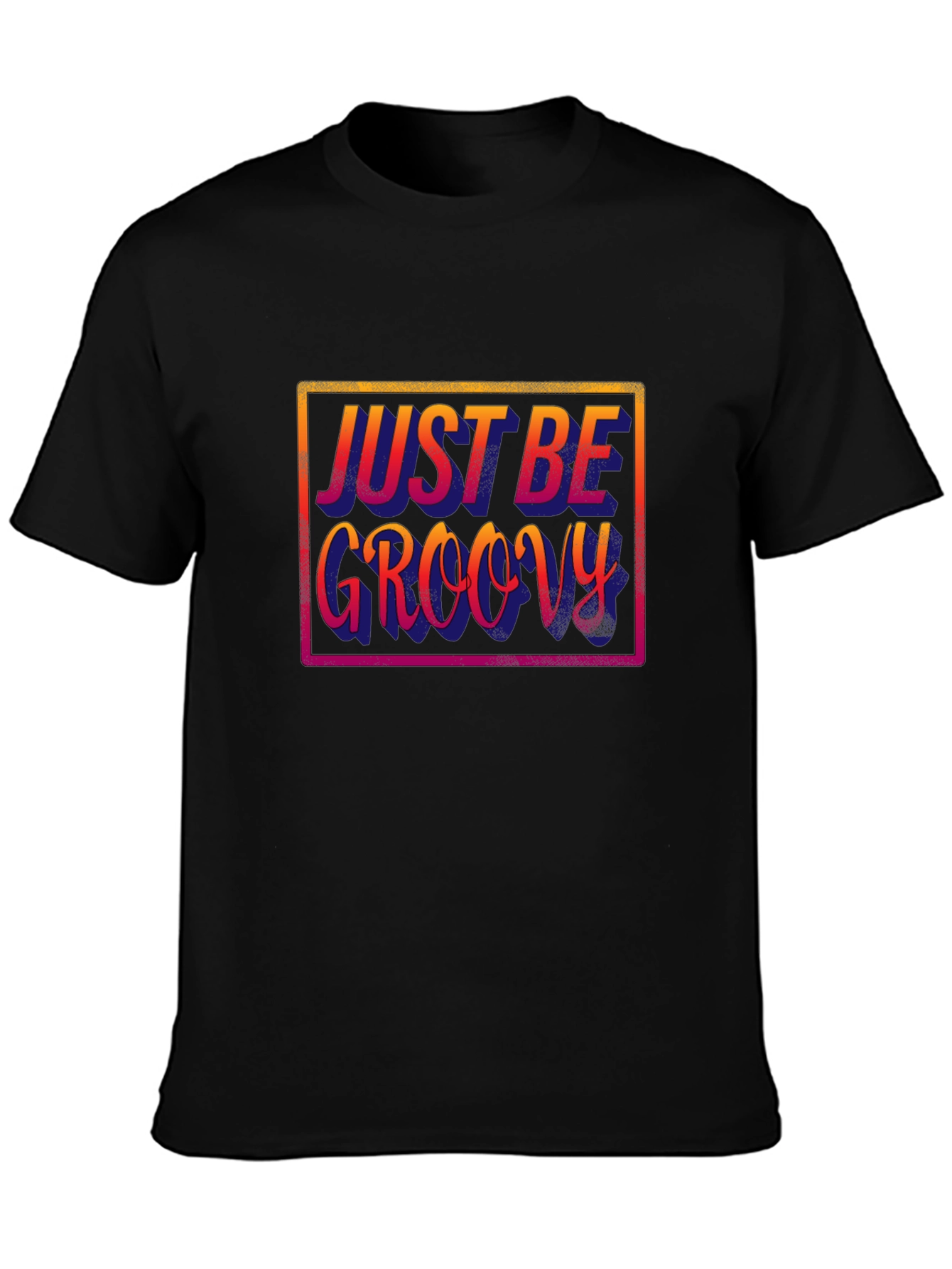 Just Be Groovy Black T-Shirt - Retro Style!