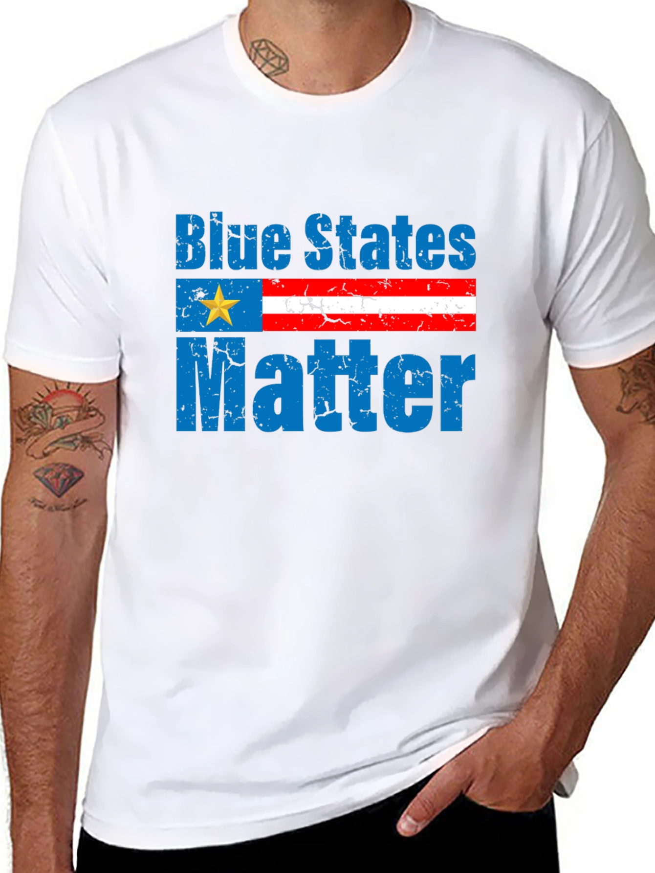 Blue States Matter Graphic T-Shirt