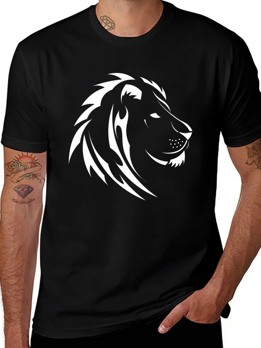 Lion Graphic Black Tee - Bold Style