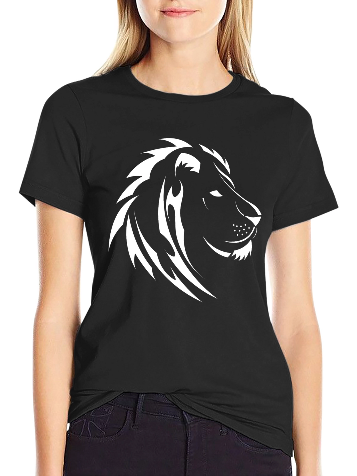 Lion Graphic Black Tee - Bold Style