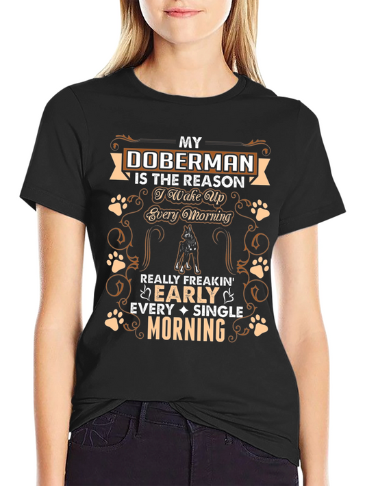 Doberman Dog Lover T-Shirt - Early Morning