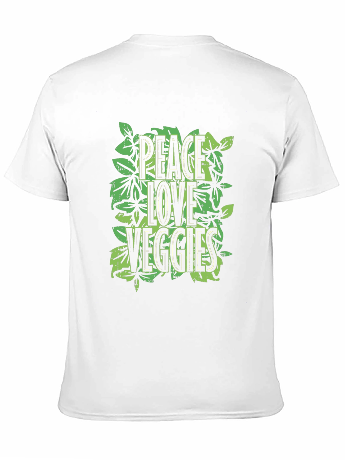 Peace Love Veggies Graphic Tee - Black Cotton T-Shirt