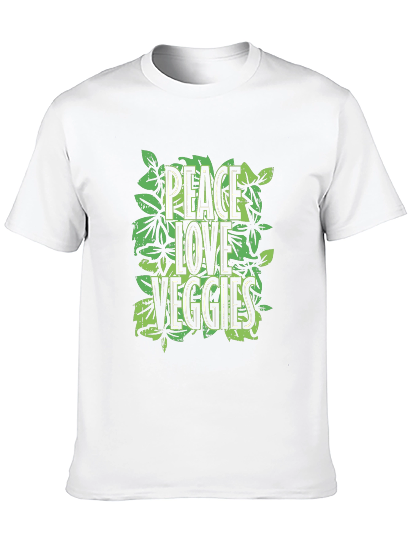Peace Love Veggies Graphic Tee - Black Cotton T-Shirt