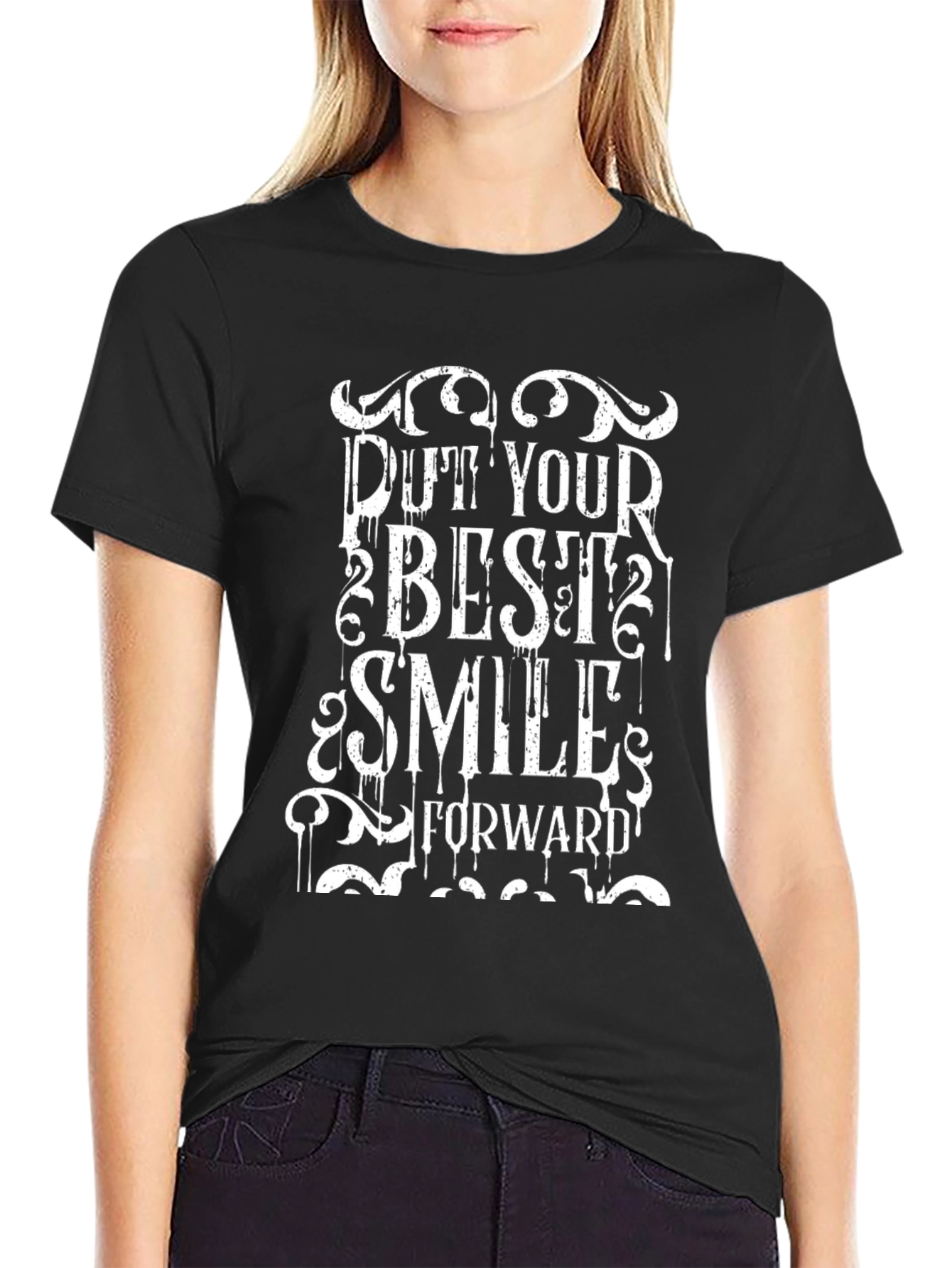 Put Your Best Smile Forward Black T-Shirt