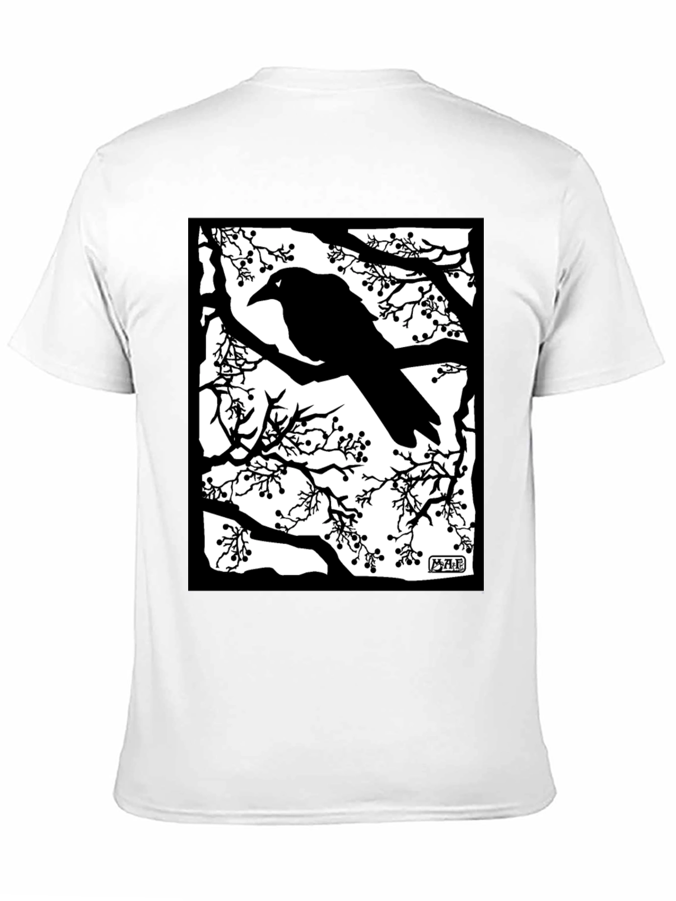 Raven Silhouette Graphic T-Shirt - Black