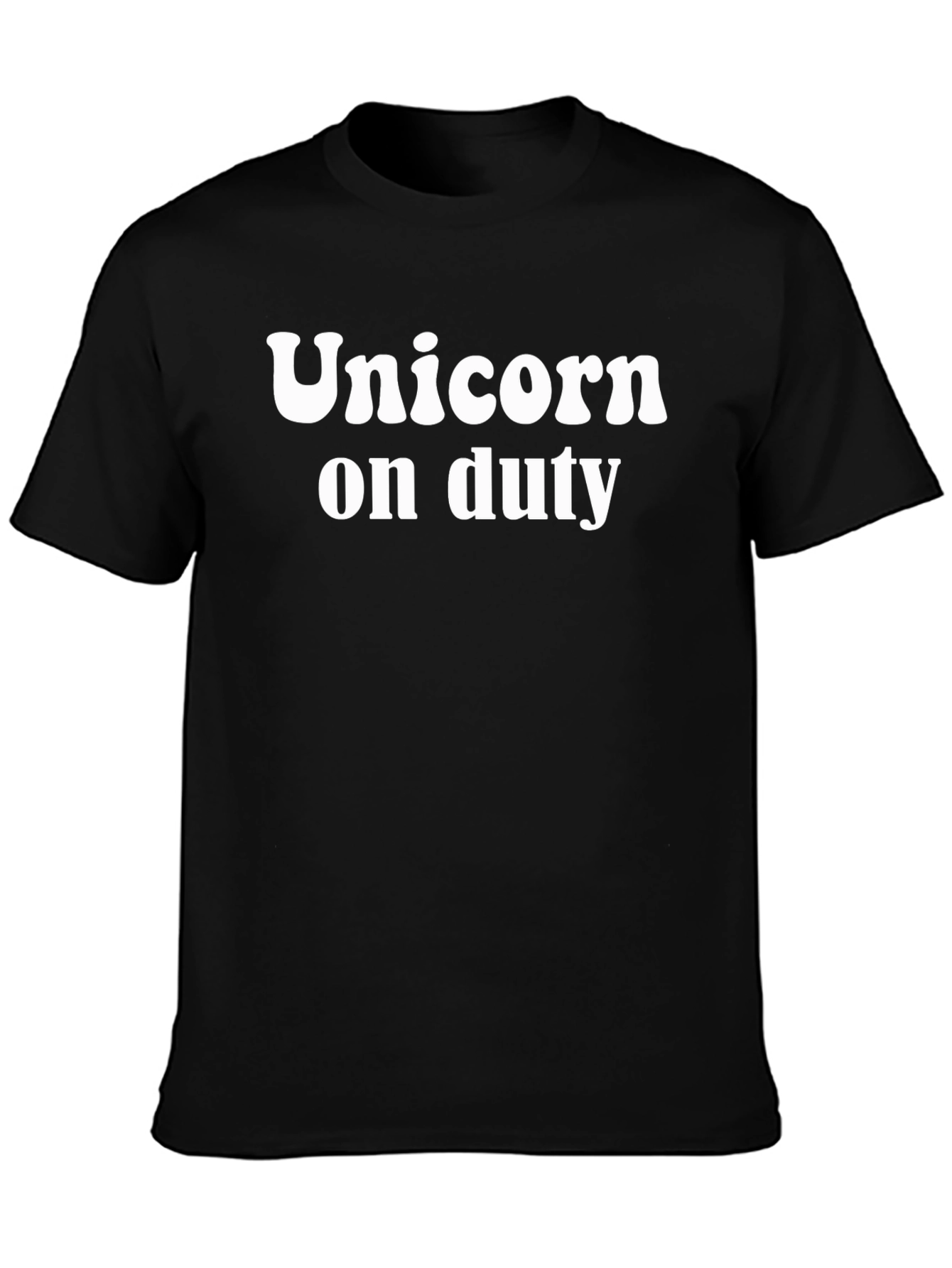 Unicorn On Duty Black Graphic T-Shirt