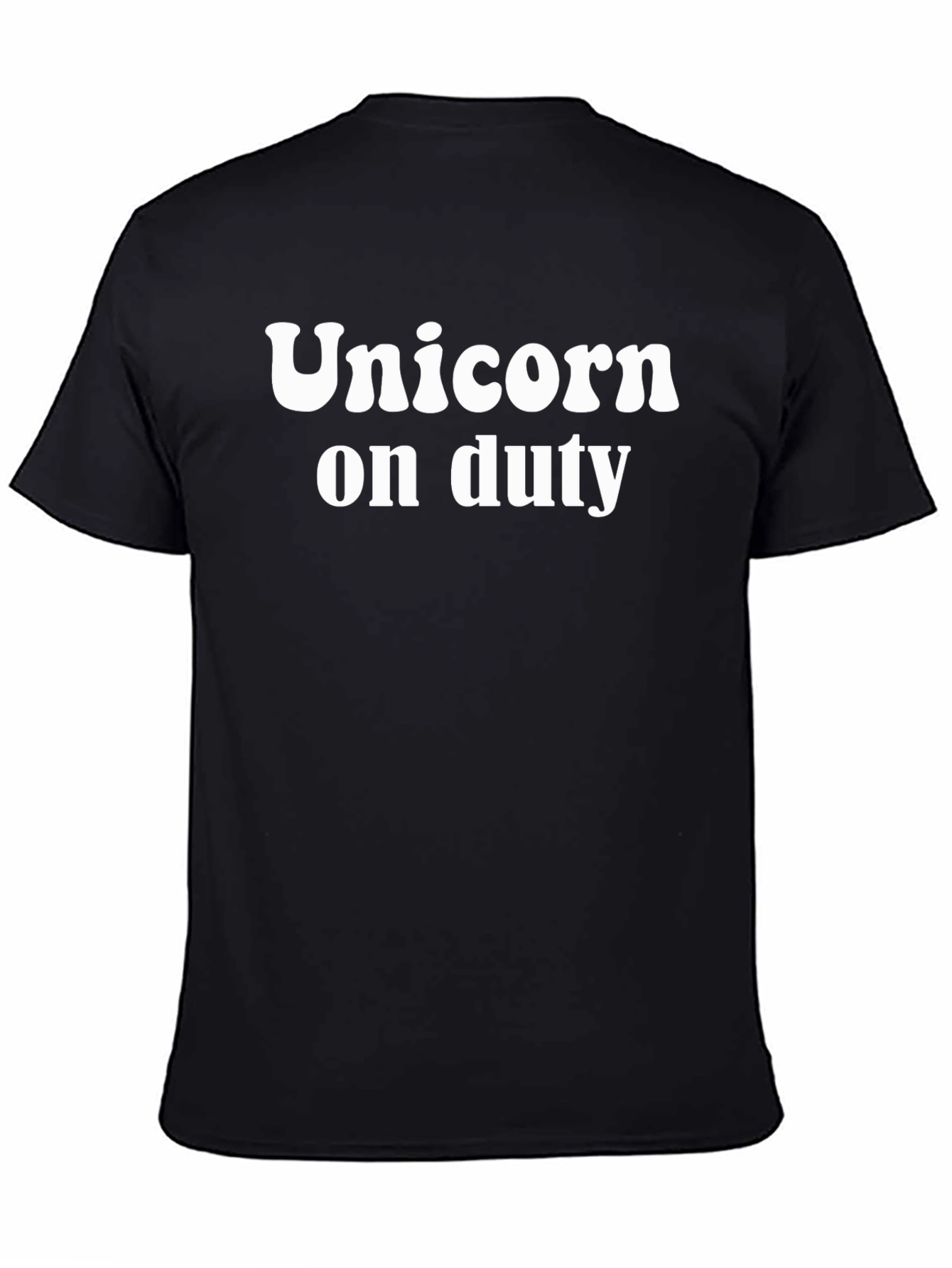 Unicorn On Duty Black Graphic T-Shirt