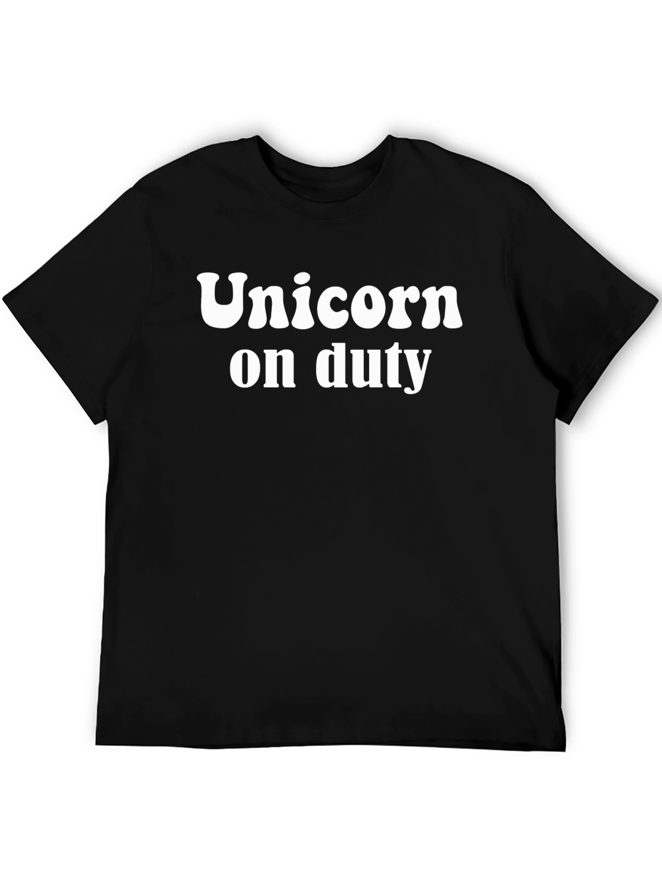 Unicorn On Duty Black Graphic T-Shirt