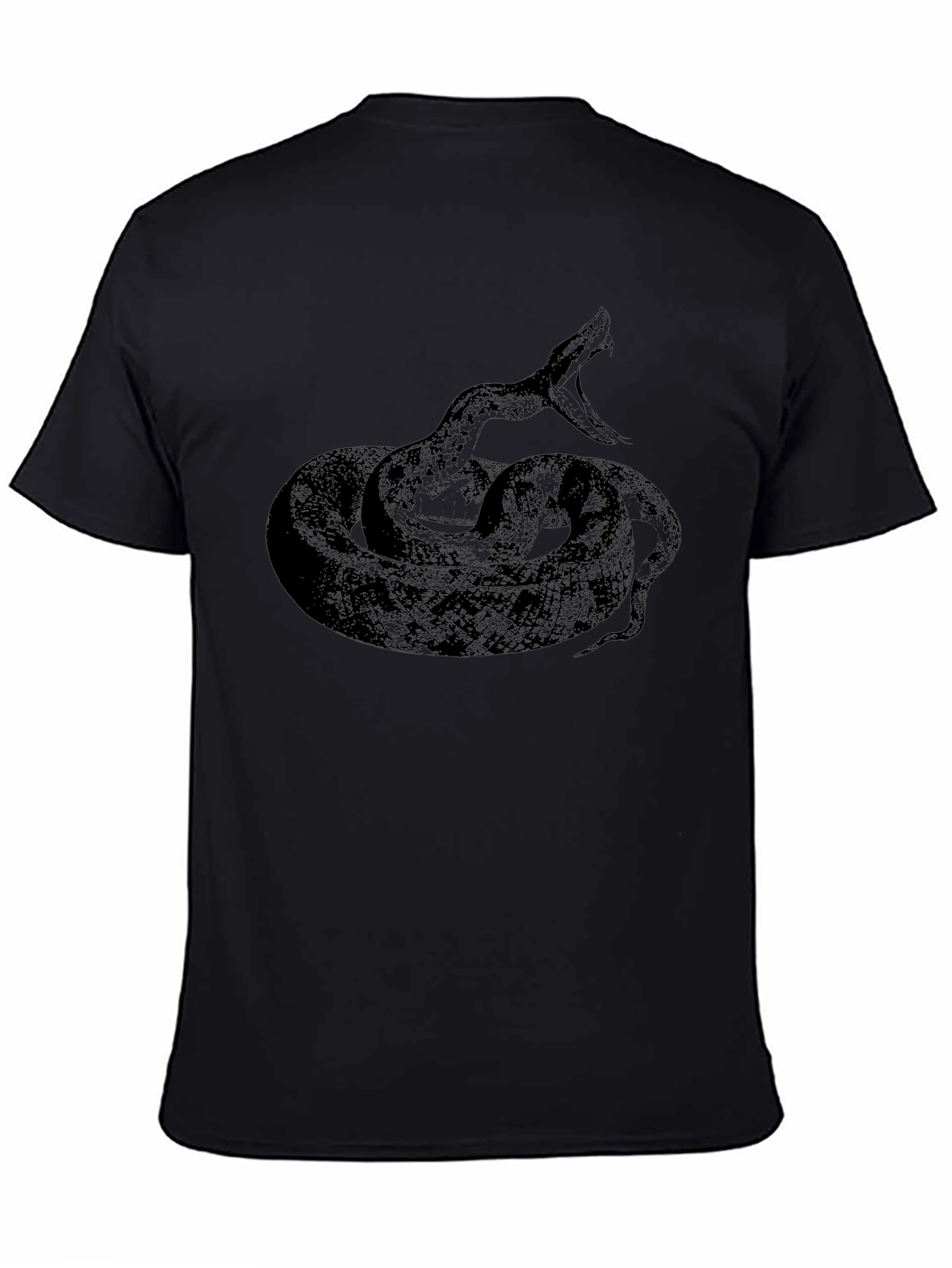 Mens Black Snake Graphic Tee