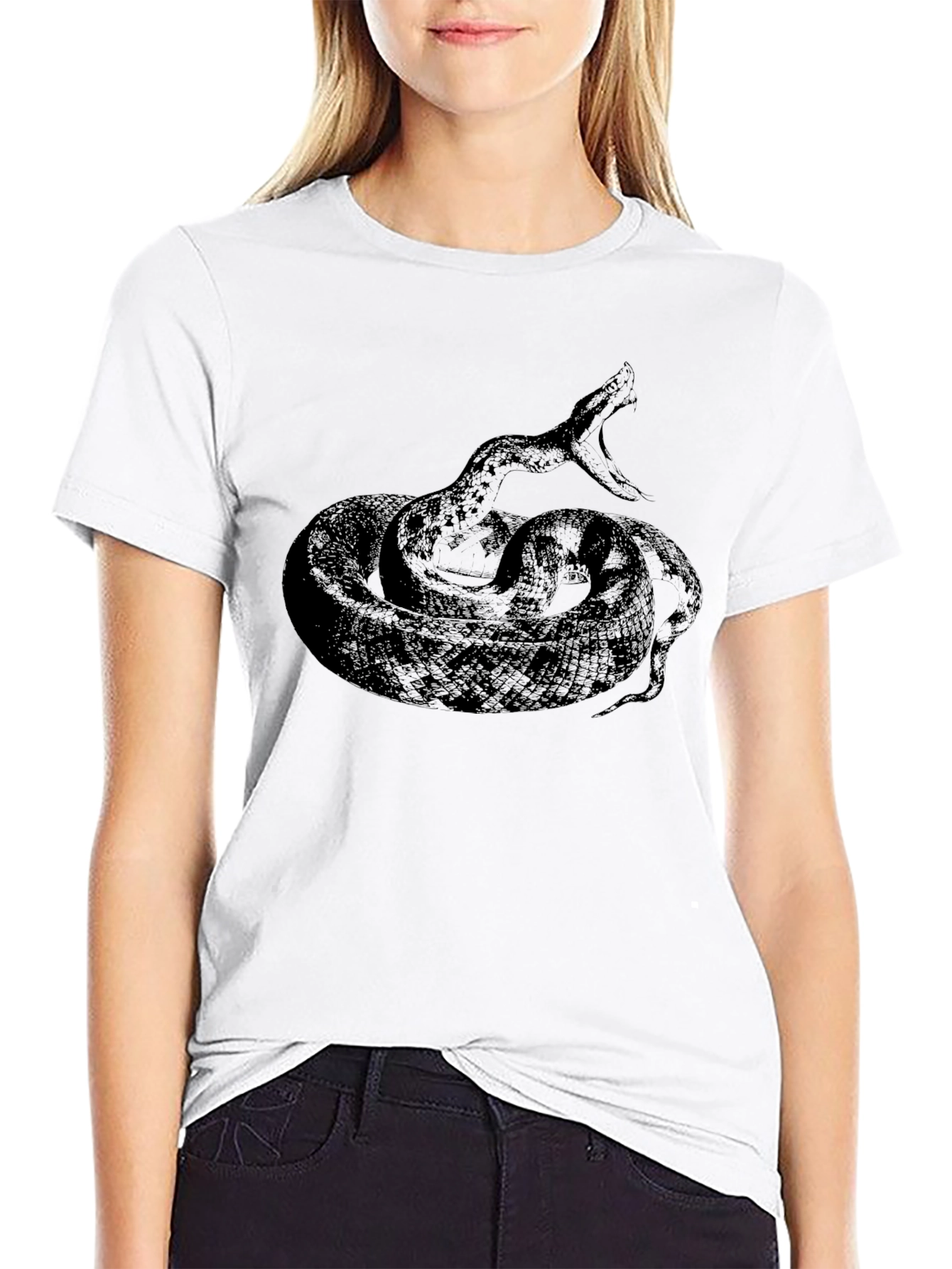 Mens Black Snake Graphic Tee