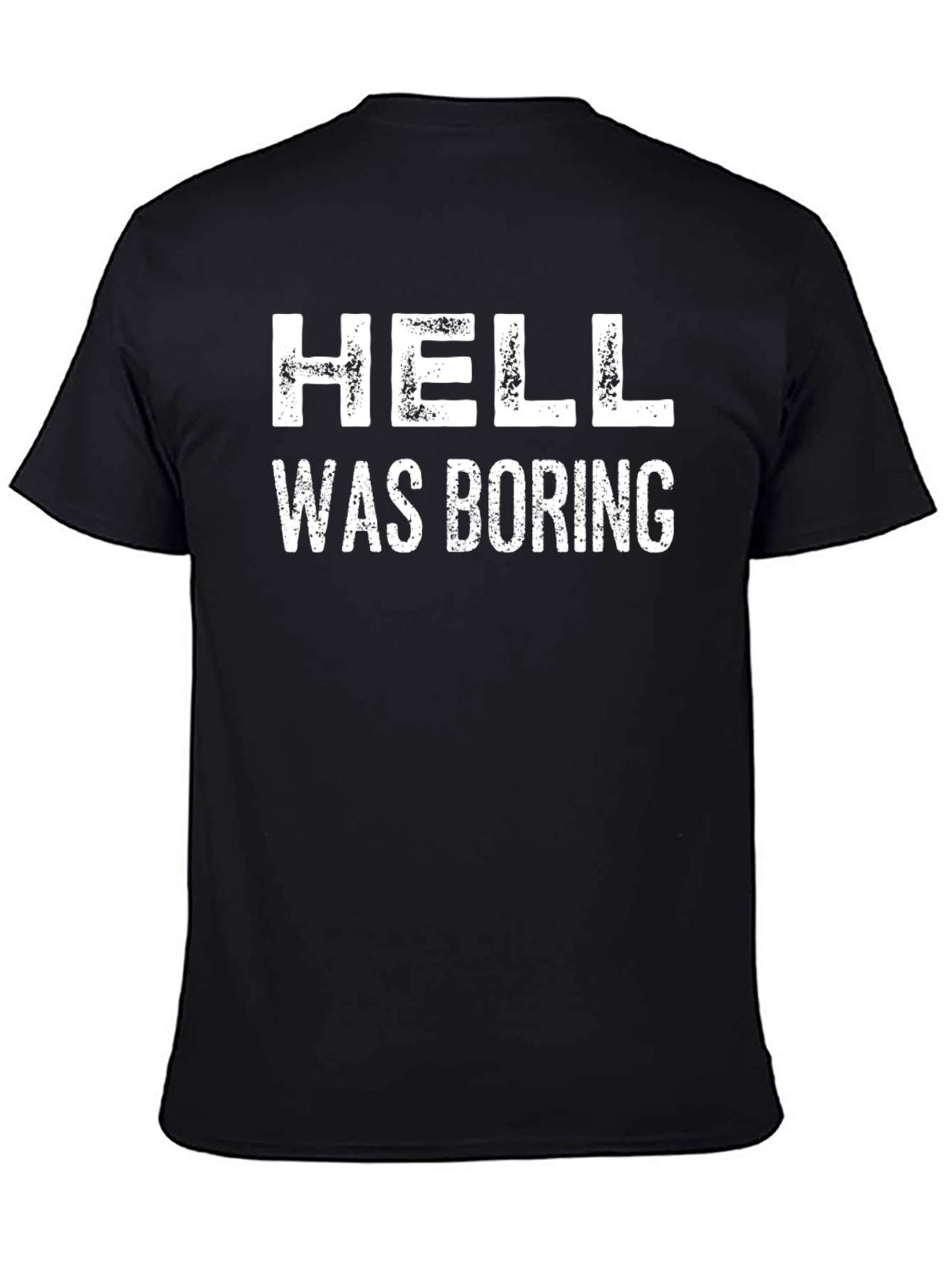 Hell Was Boring Graphic Tee - Black Cotton