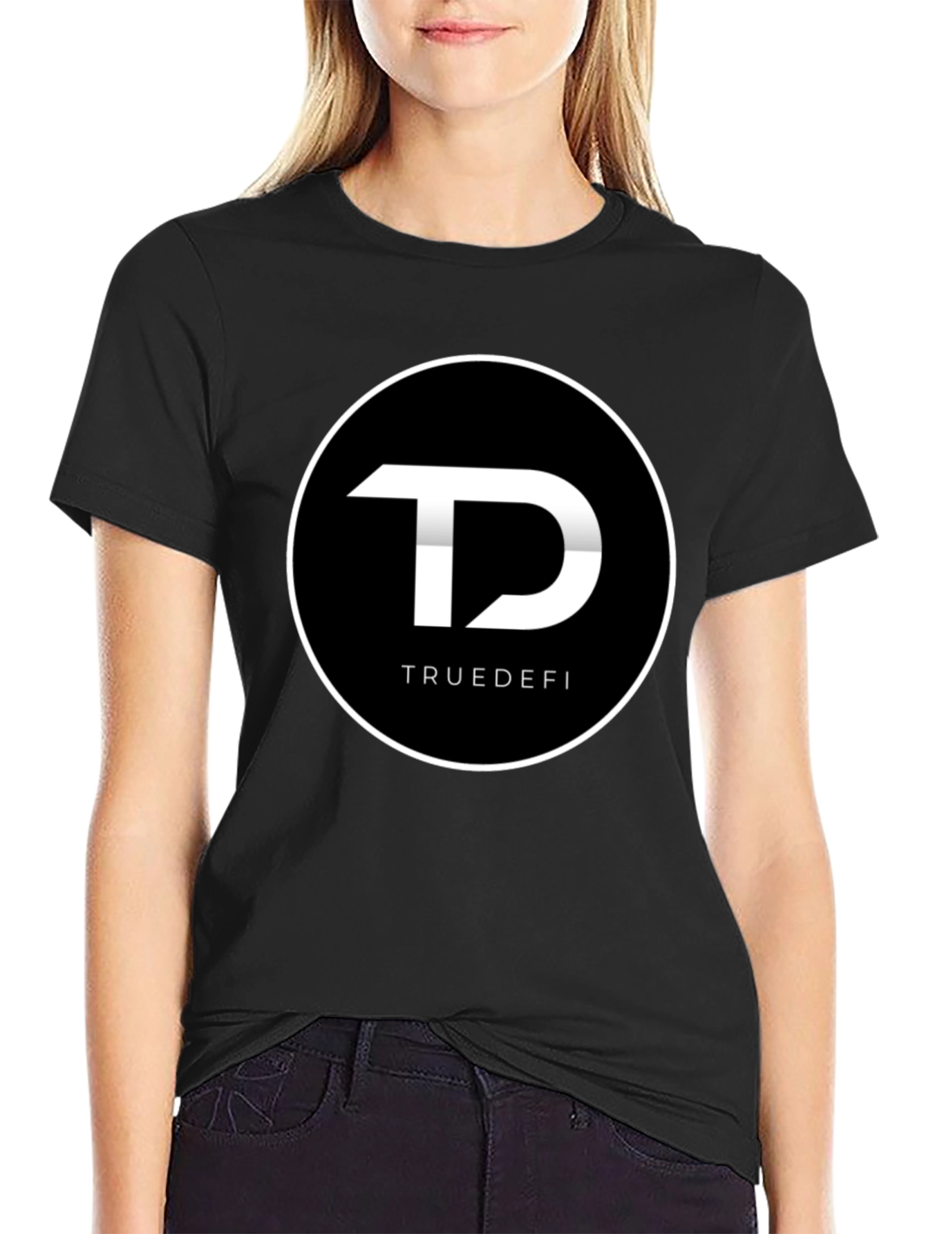 TrueDefi Logo Graphic Black T-Shirt