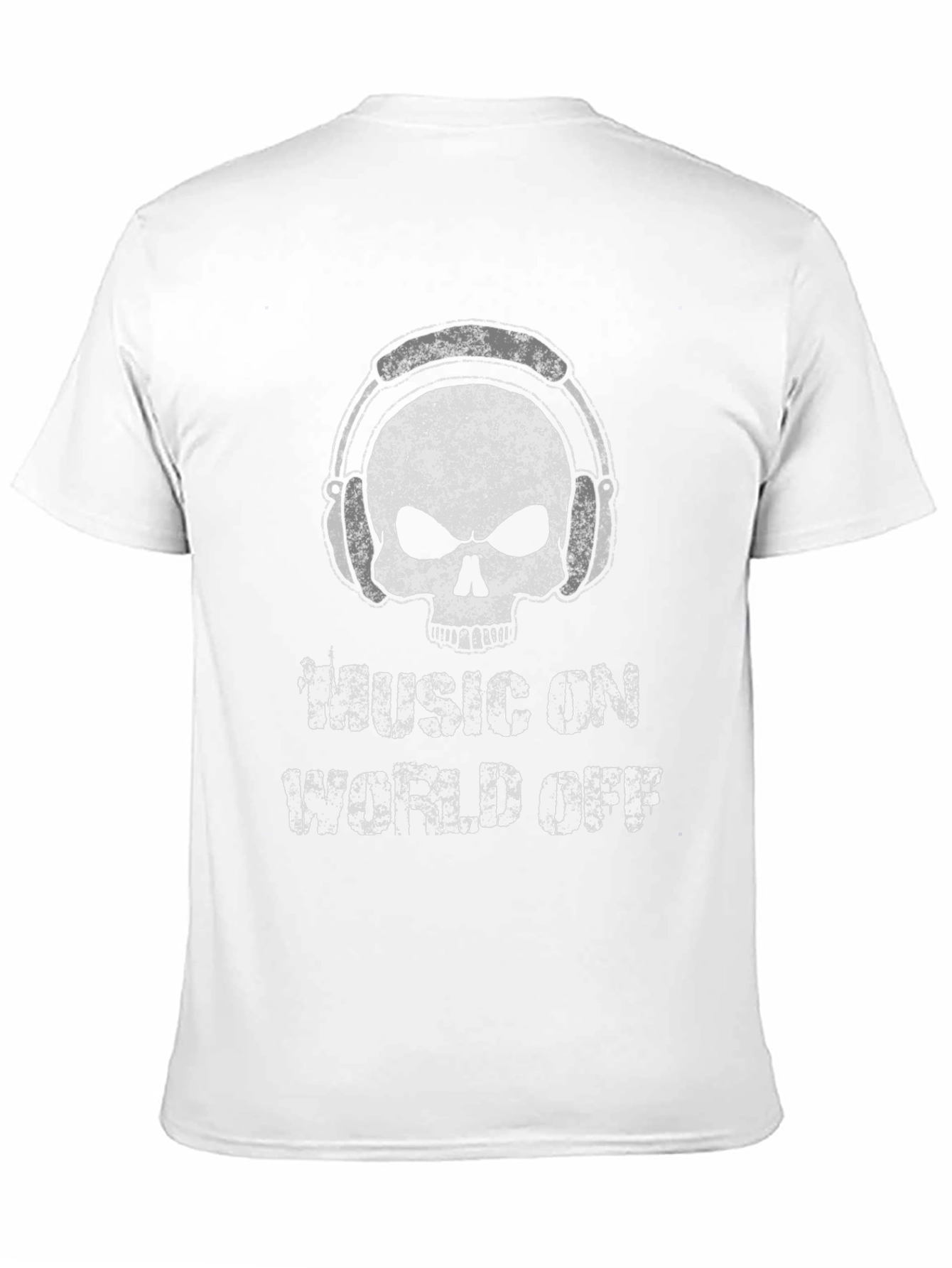 Music On World Off Skull Graphic T-Shirt