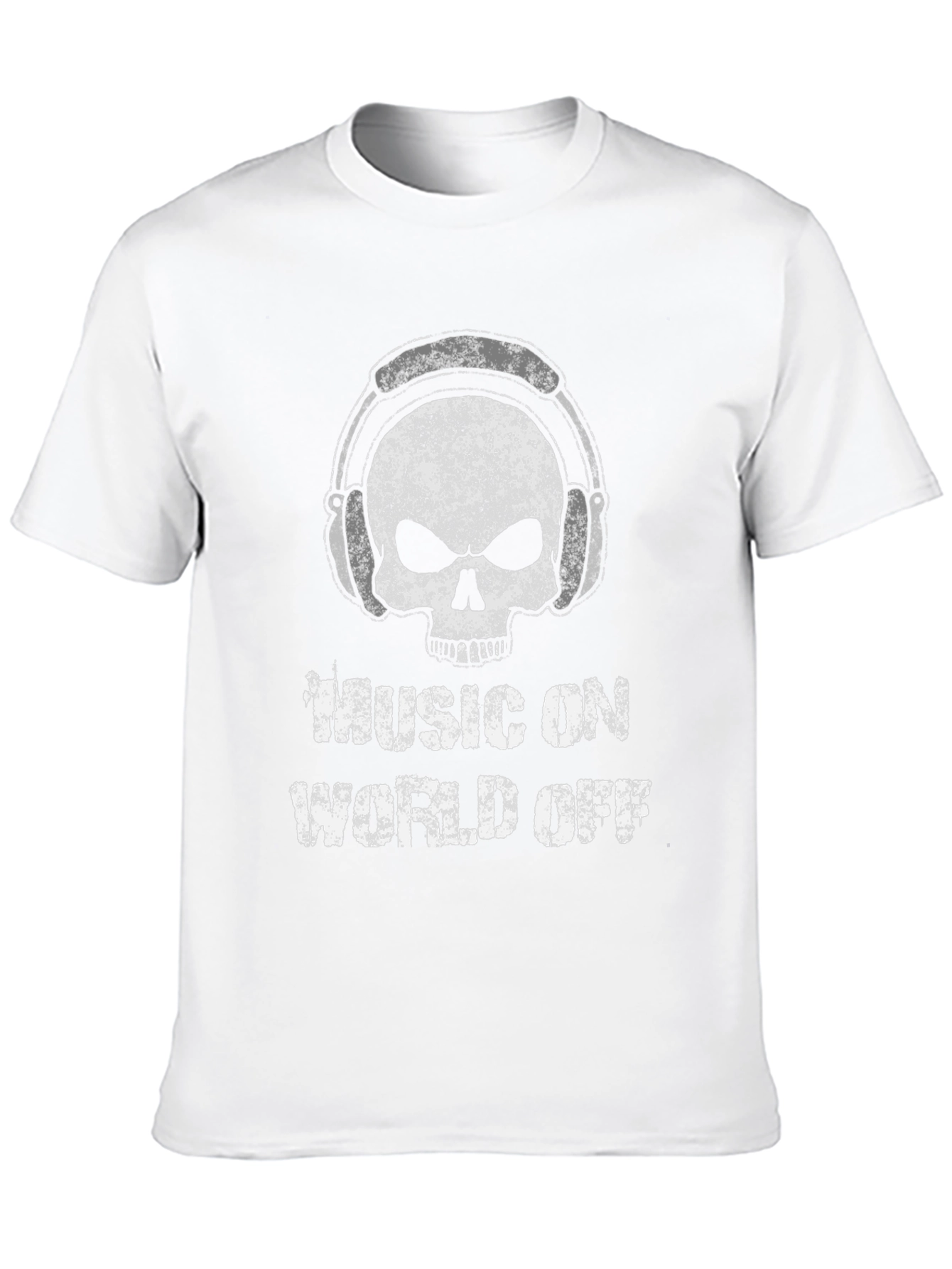 Music On World Off Skull Graphic T-Shirt