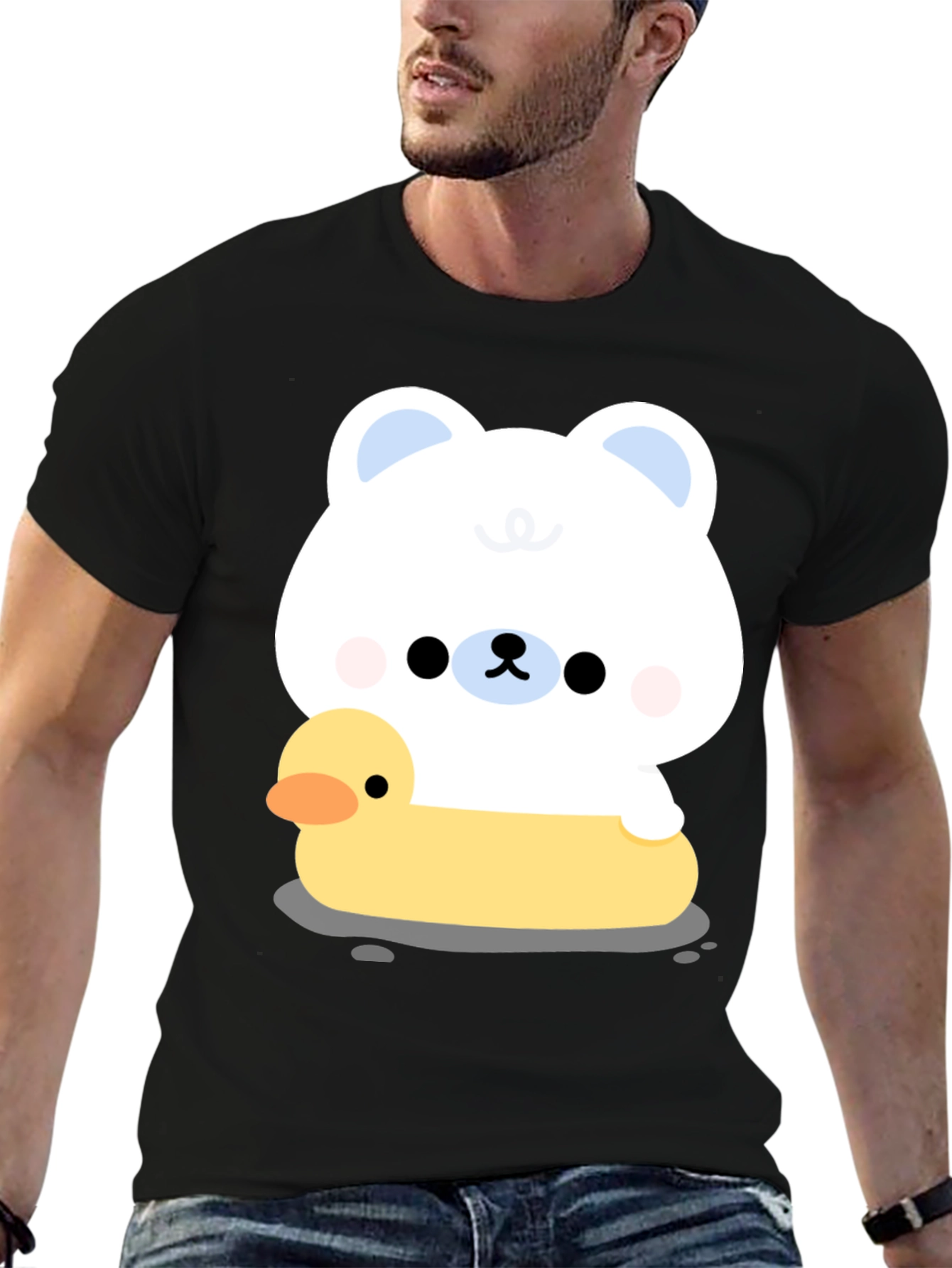 Cute Bear & Duck Cartoon T-Shirt