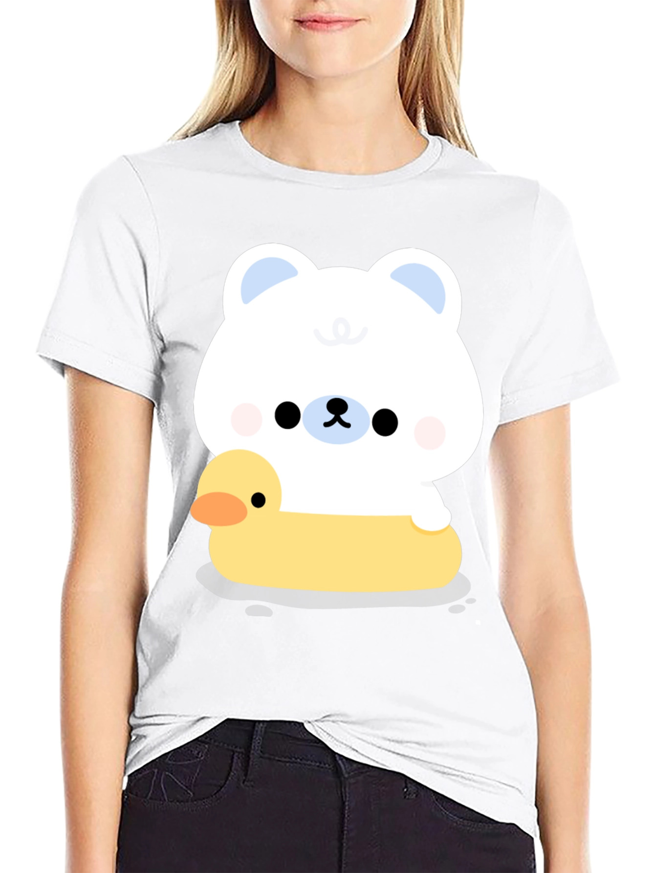 Cute Bear & Duck Cartoon T-Shirt