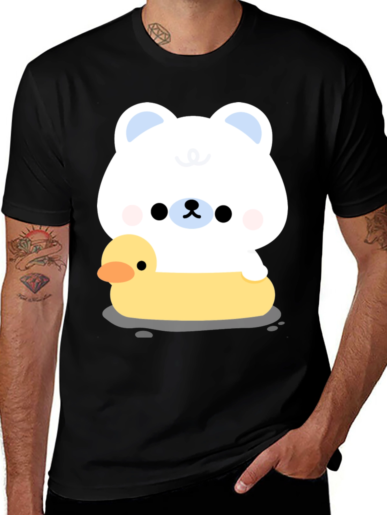 Cute Bear & Duck Cartoon T-Shirt