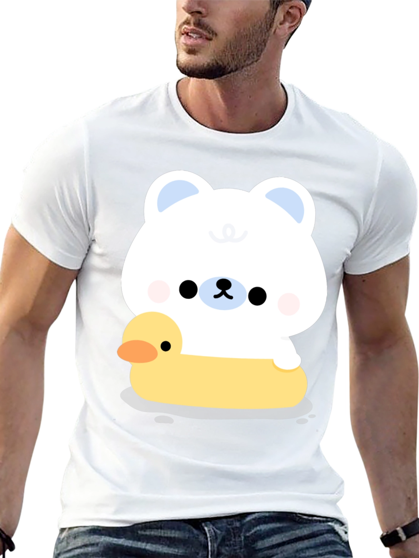 Cute Bear & Duck Cartoon T-Shirt