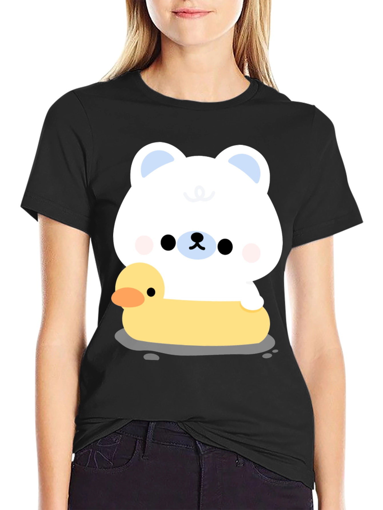 Cute Bear & Duck Cartoon T-Shirt