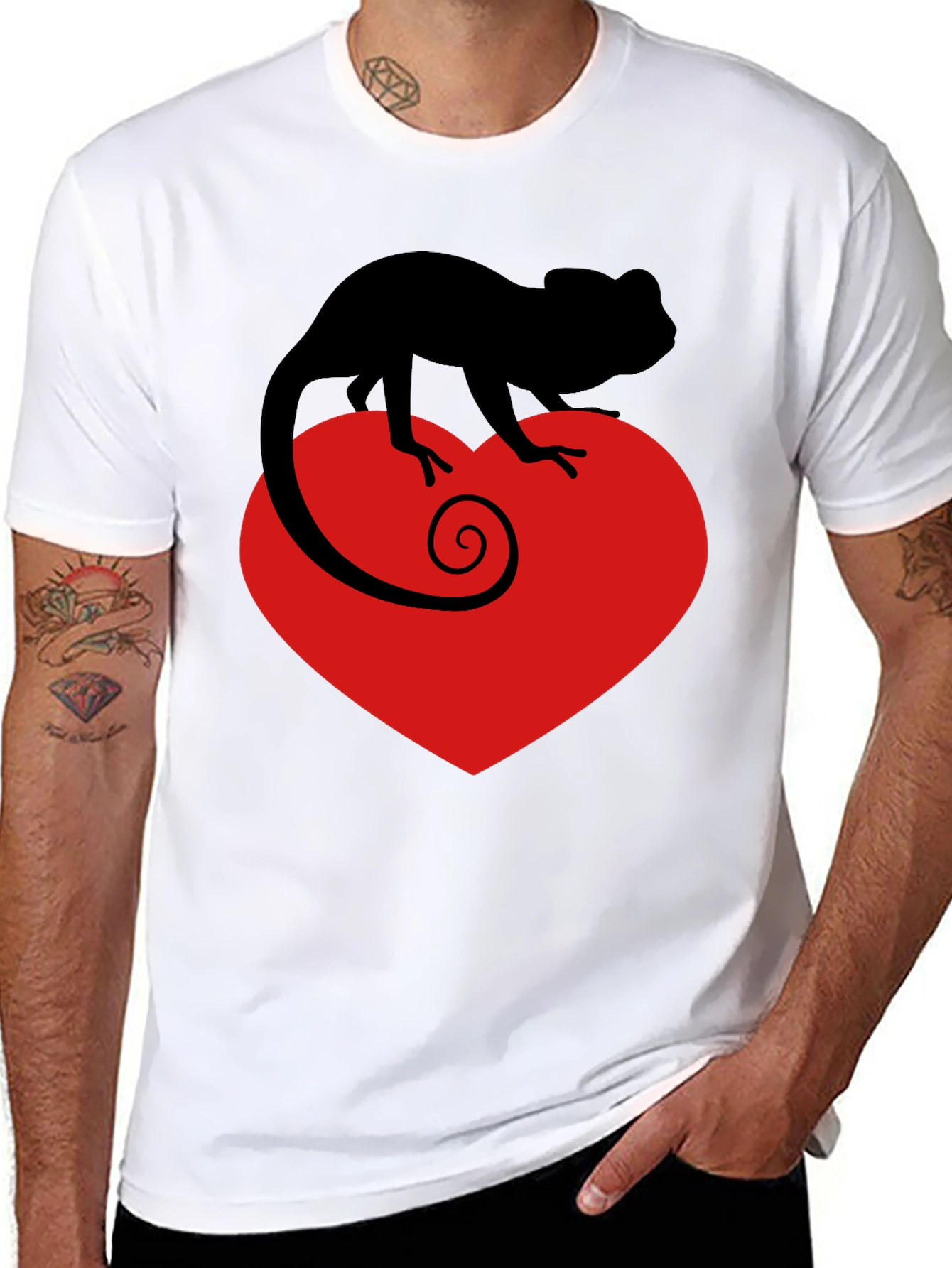 Chameleon Heart Graphic Tee - Love Reptiles!