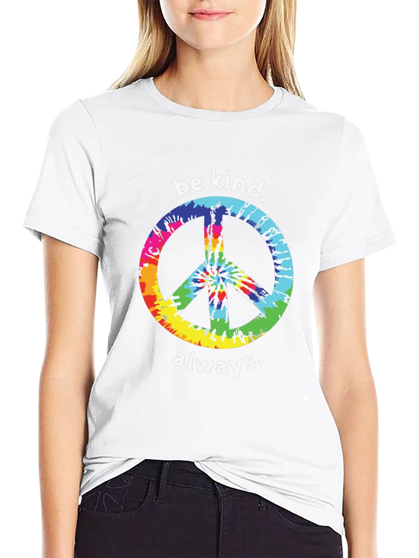 Be Kind Always Peace Sign Tie-Dye T-Shirt