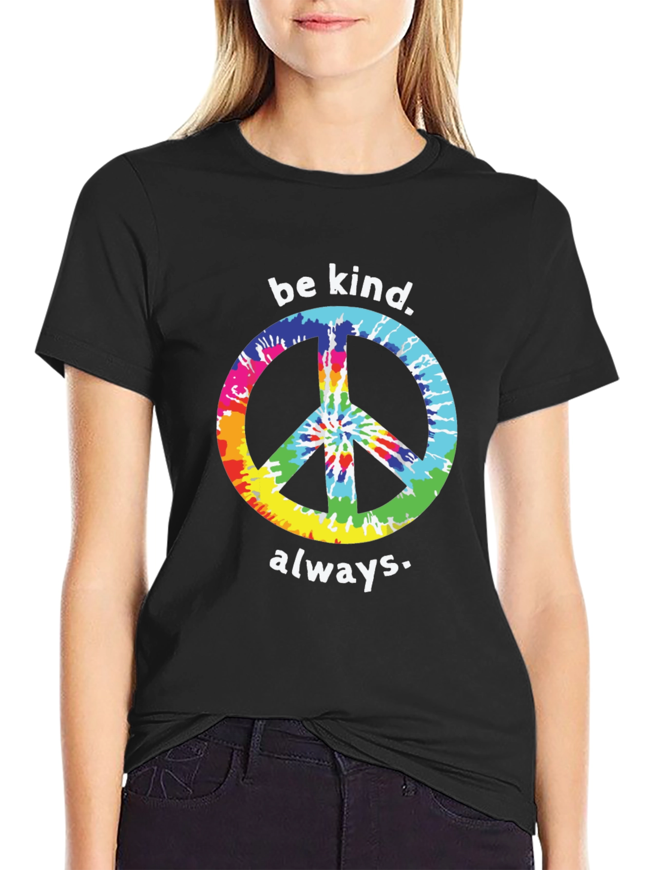 Be Kind Always Peace Sign Tie-Dye T-Shirt