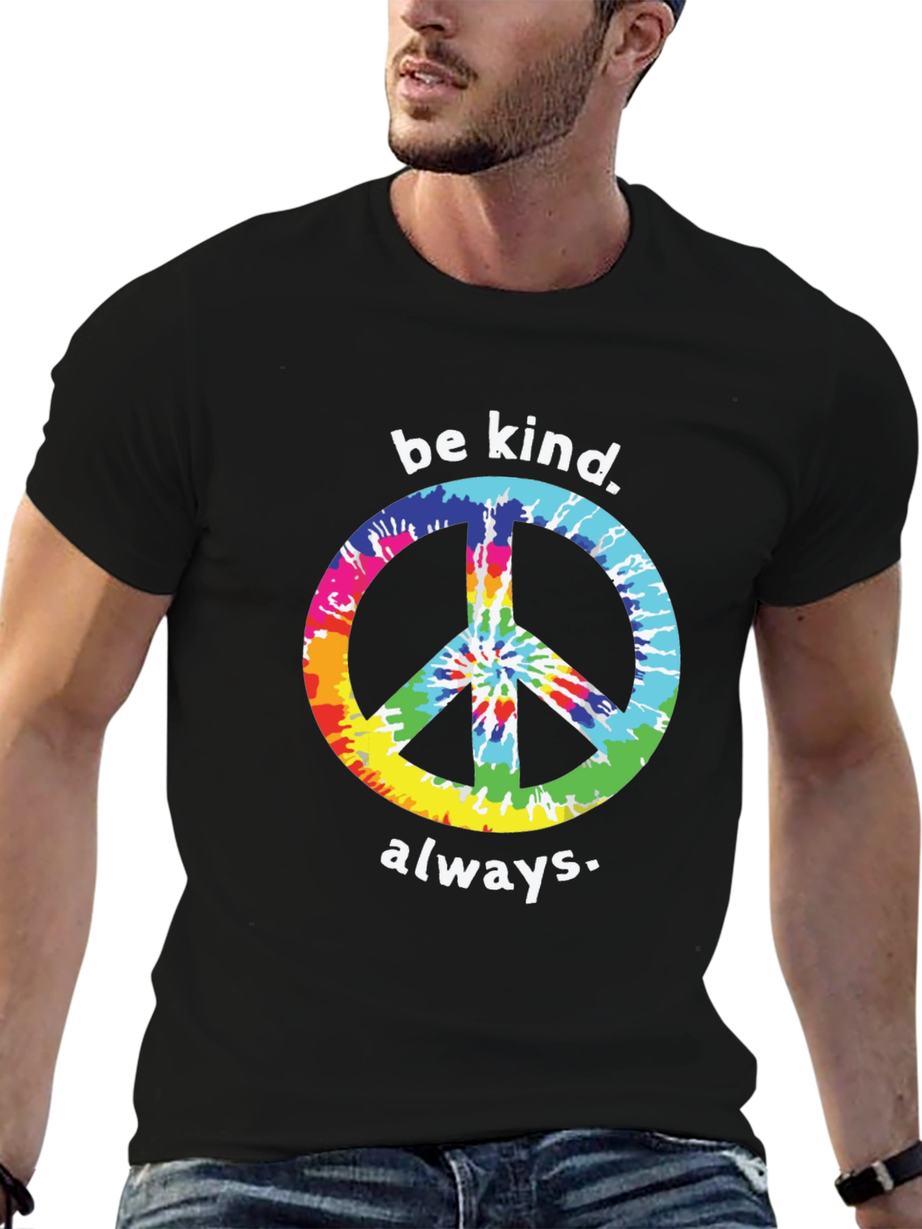 Be Kind Always Peace Sign Tie-Dye T-Shirt