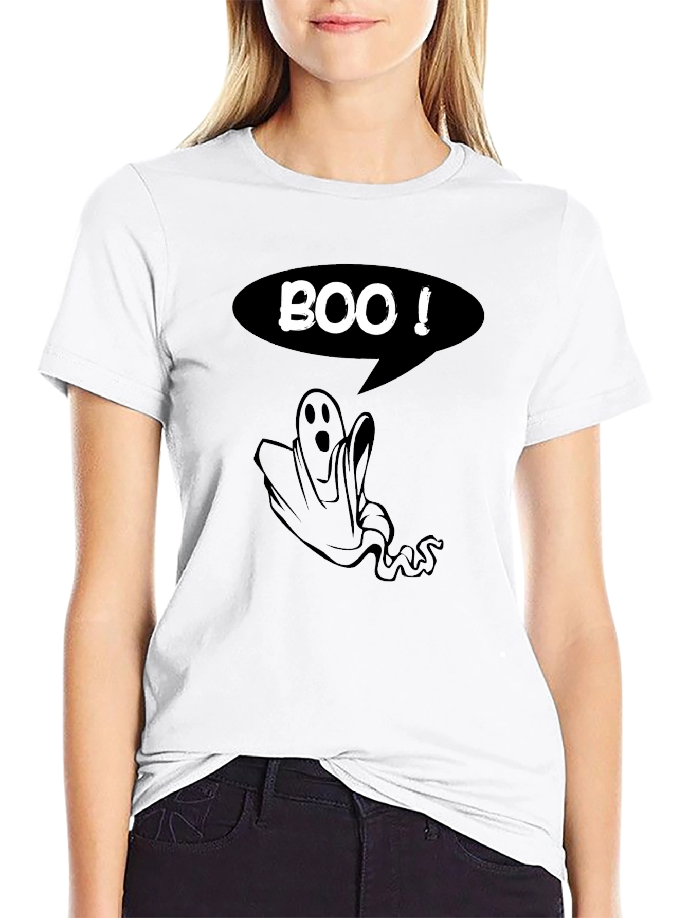Boo! Ghost Graphic Black T-Shirt