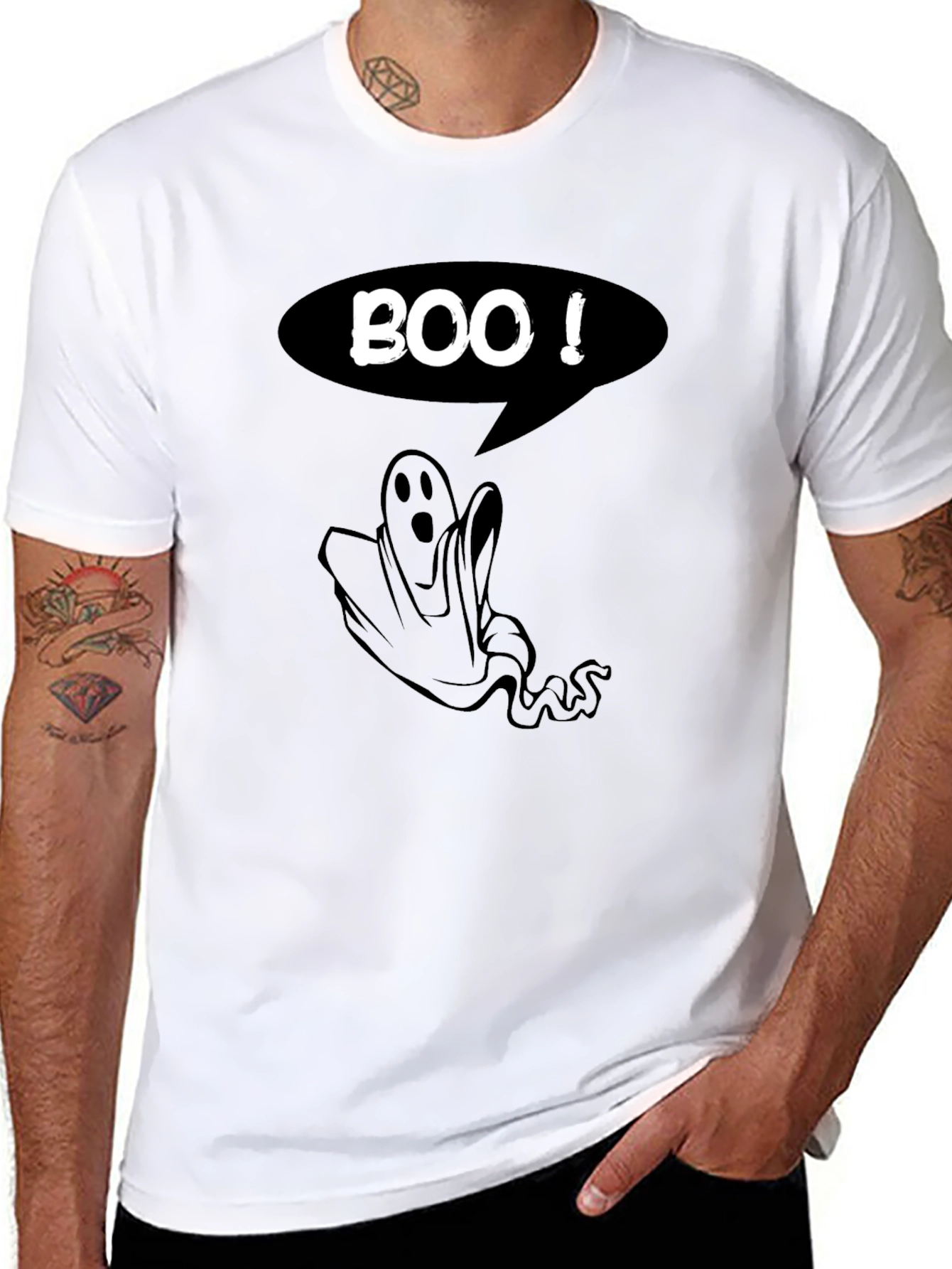 Boo! Ghost Graphic Black T-Shirt