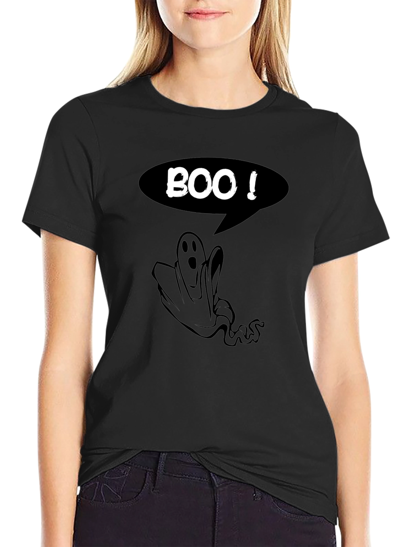 Boo! Ghost Graphic Black T-Shirt
