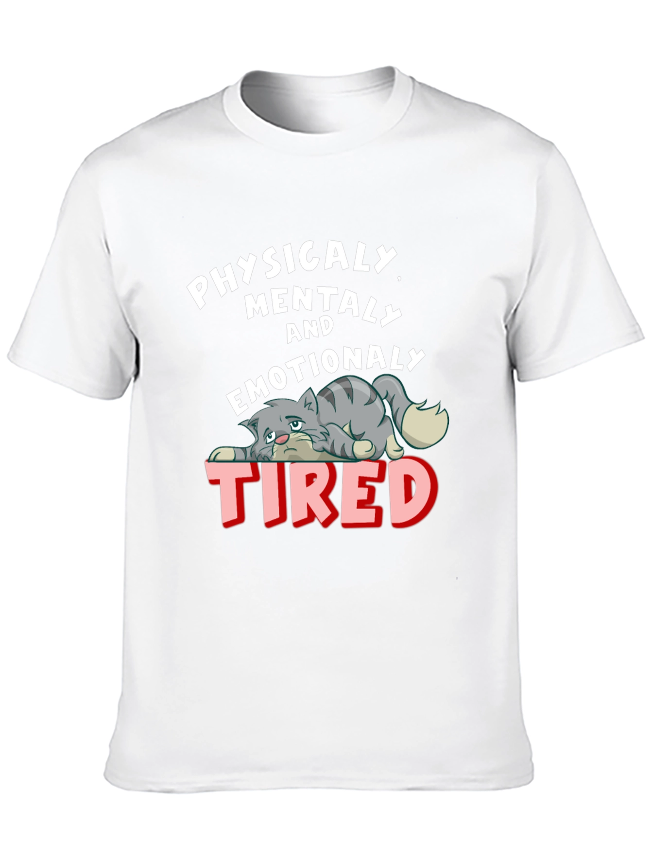 Emotionally Tired Cat Graphic Tee