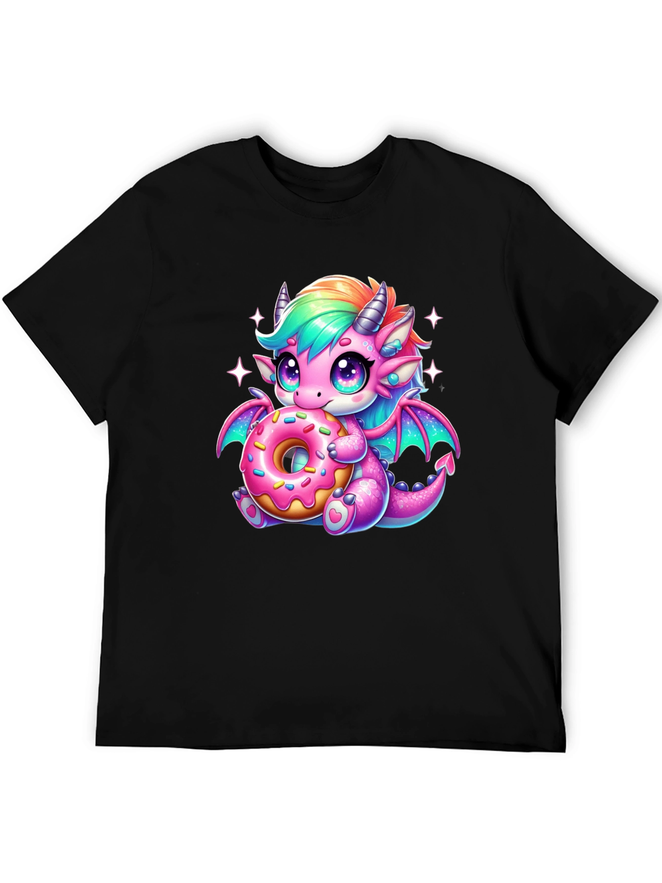 Cute Dragon Donut T-Shirt - Fun Kawaii Style
