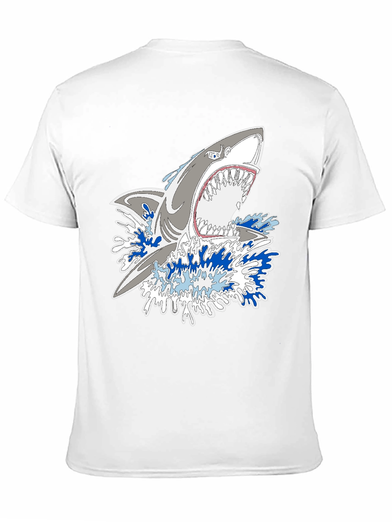 Shark Attack Graphic Print Black Tee