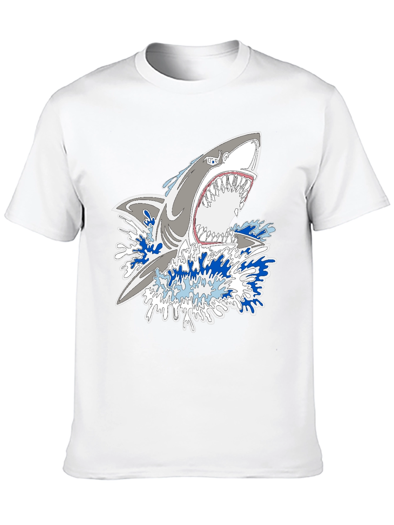 Shark Attack Graphic Print Black Tee