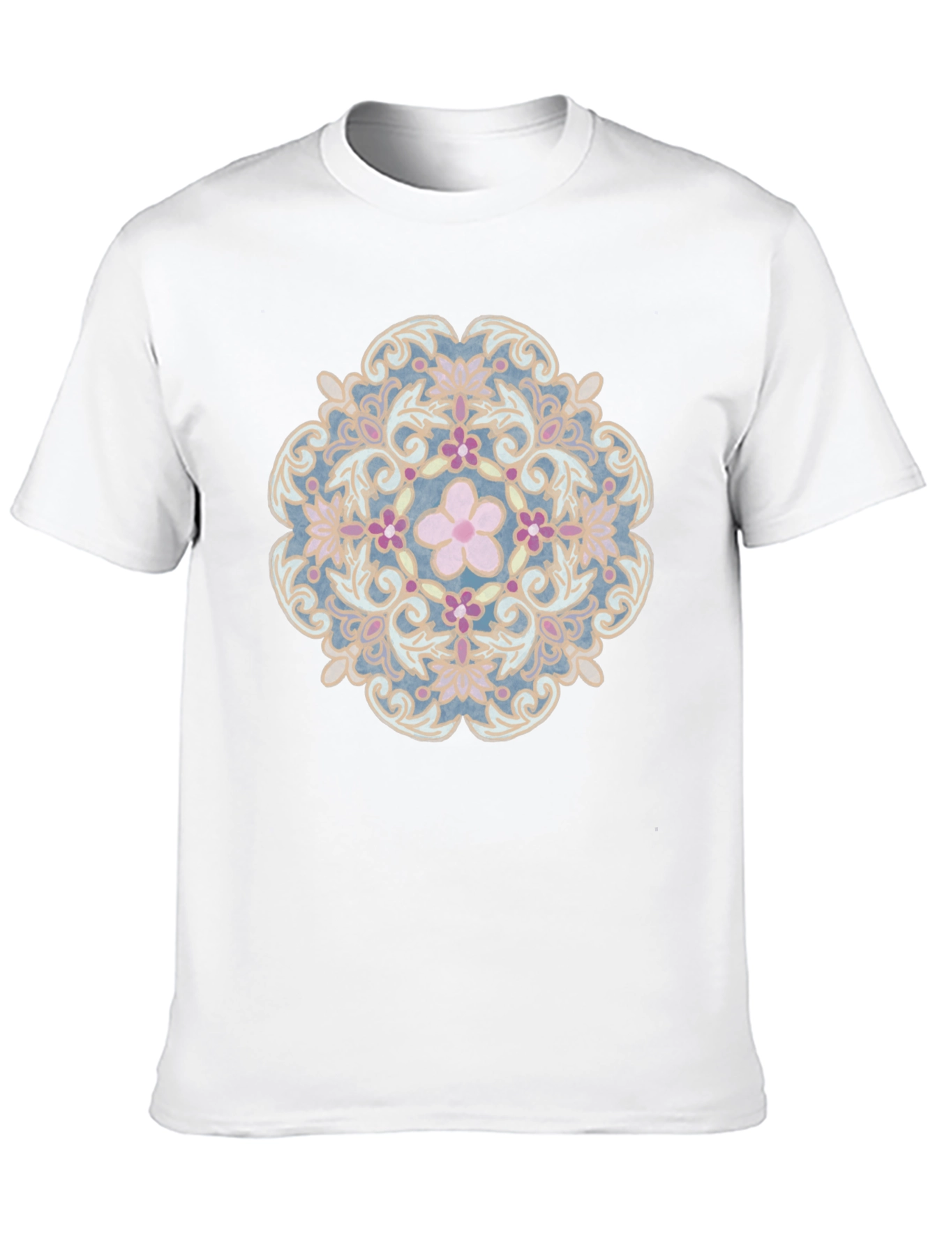 Floral Mandala Graphic Tee - Stylish Black T-Shirt