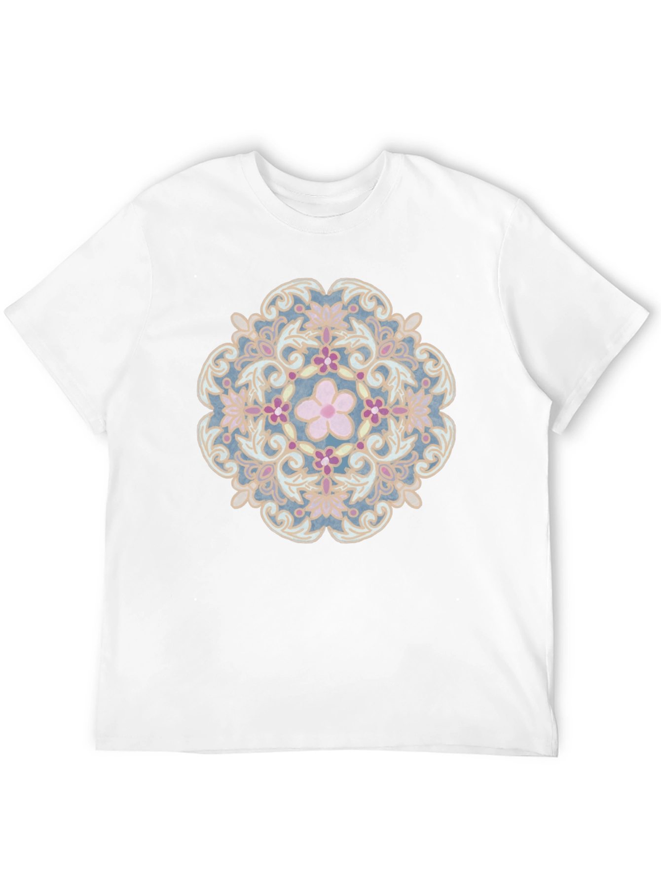 Floral Mandala Graphic Tee - Stylish Black T-Shirt