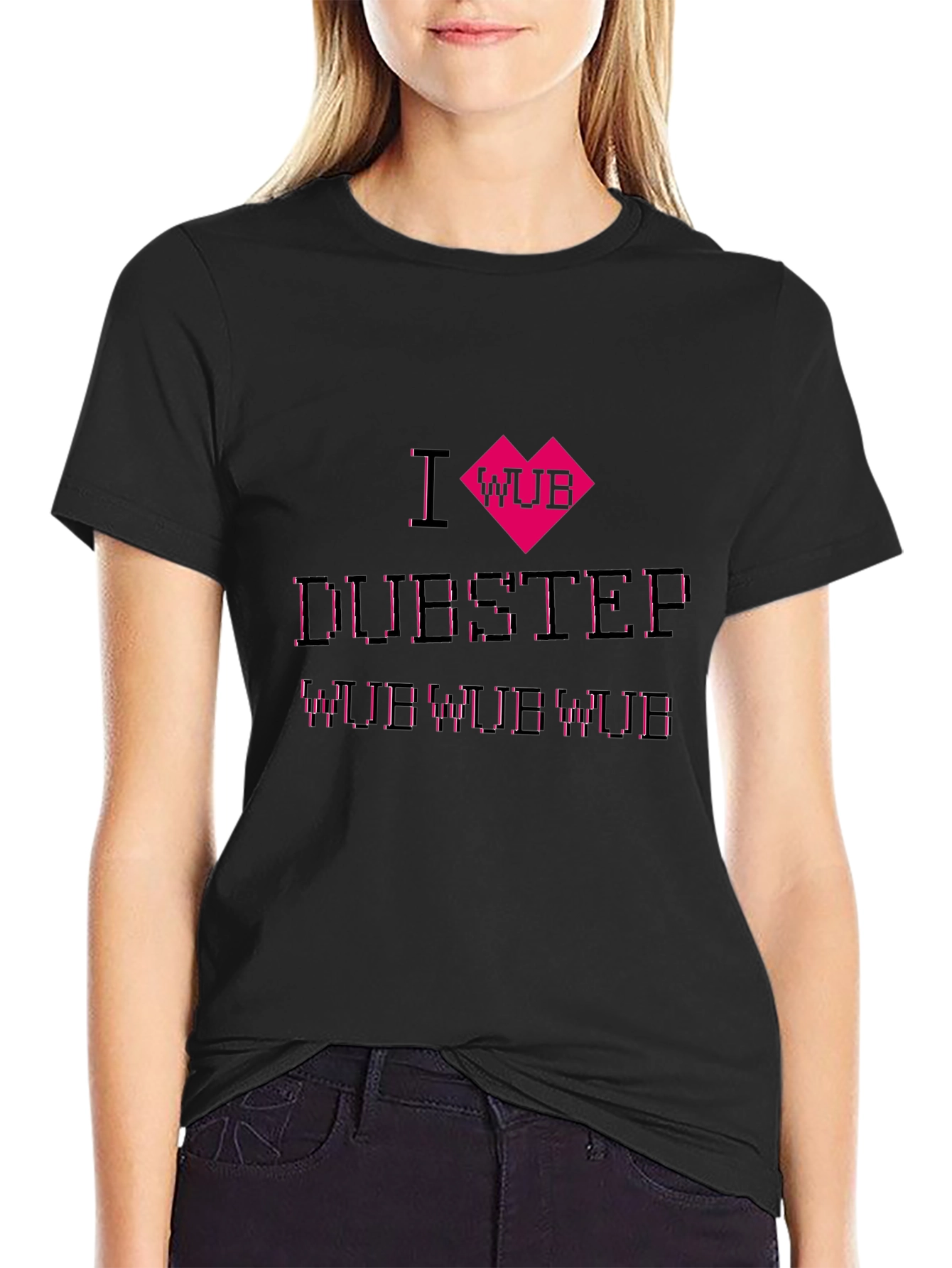I Heart Wub Dubstep Black T-Shirt