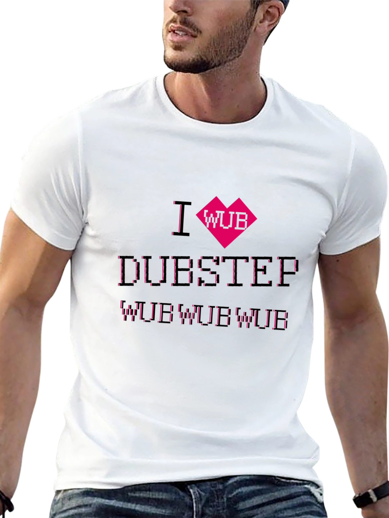 I Heart Wub Dubstep Black T-Shirt