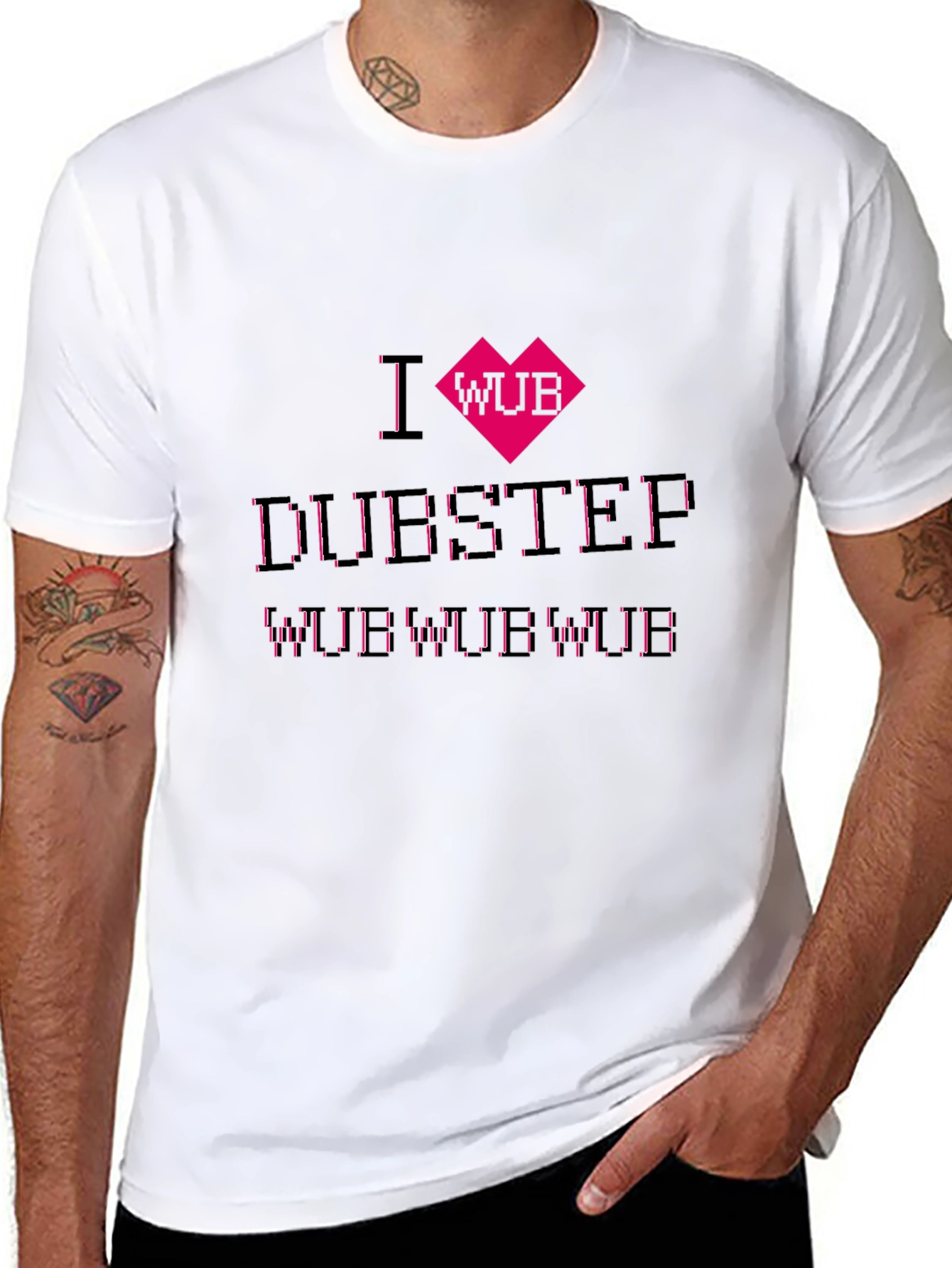 I Heart Wub Dubstep Black T-Shirt