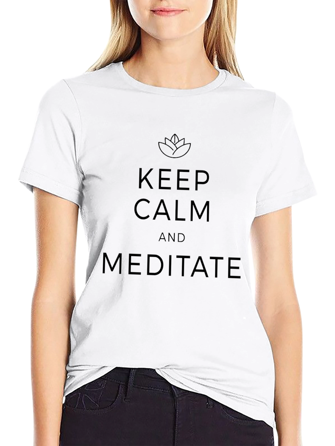 Keep Calm Meditate Black T-Shirt