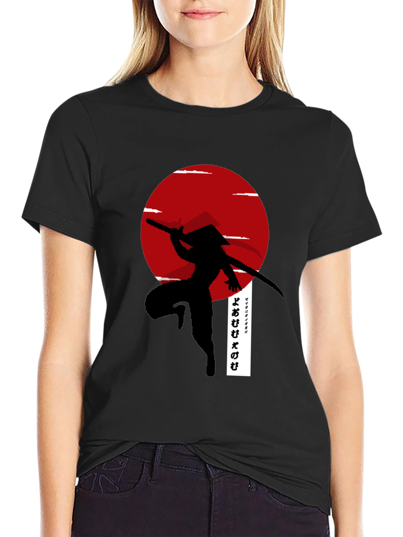 Samurai Sunset Black T-Shirt
