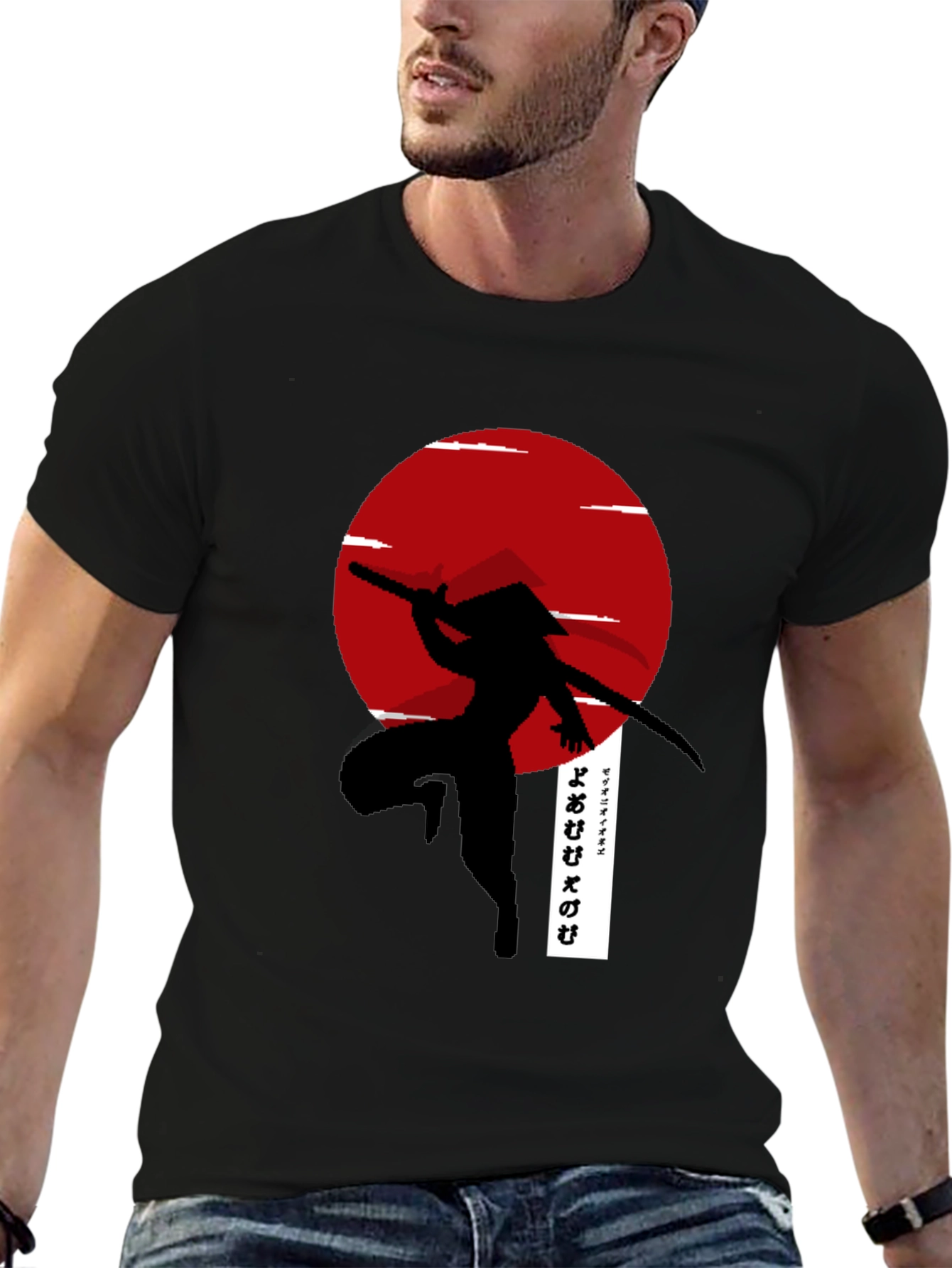 Samurai Sunset Black T-Shirt