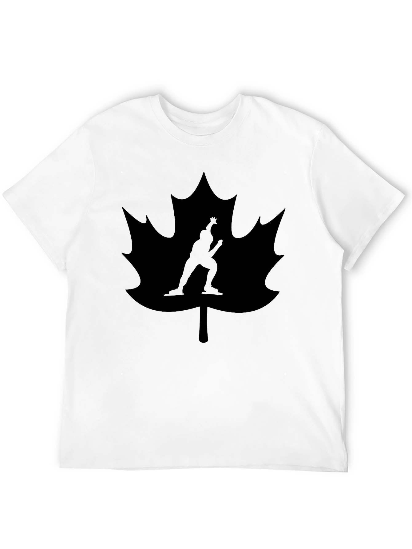 Maple Leaf Figure Skating Black T-Shirt