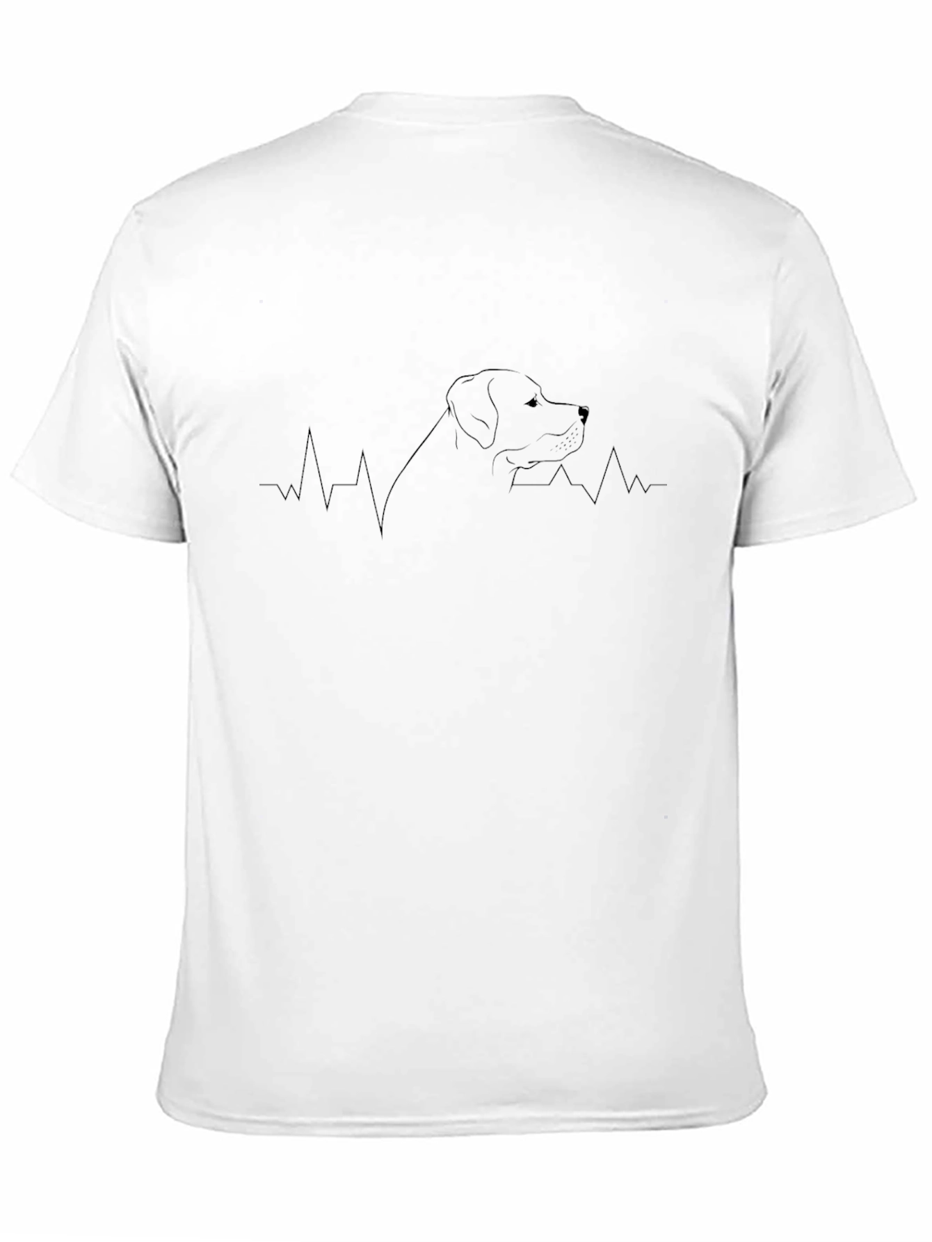 Dog Heartbeat Line Art Black Graphic Tee