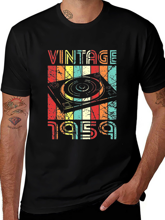 Vintage 1959 Turntable T-Shirt - Retro Music Lover Tee
