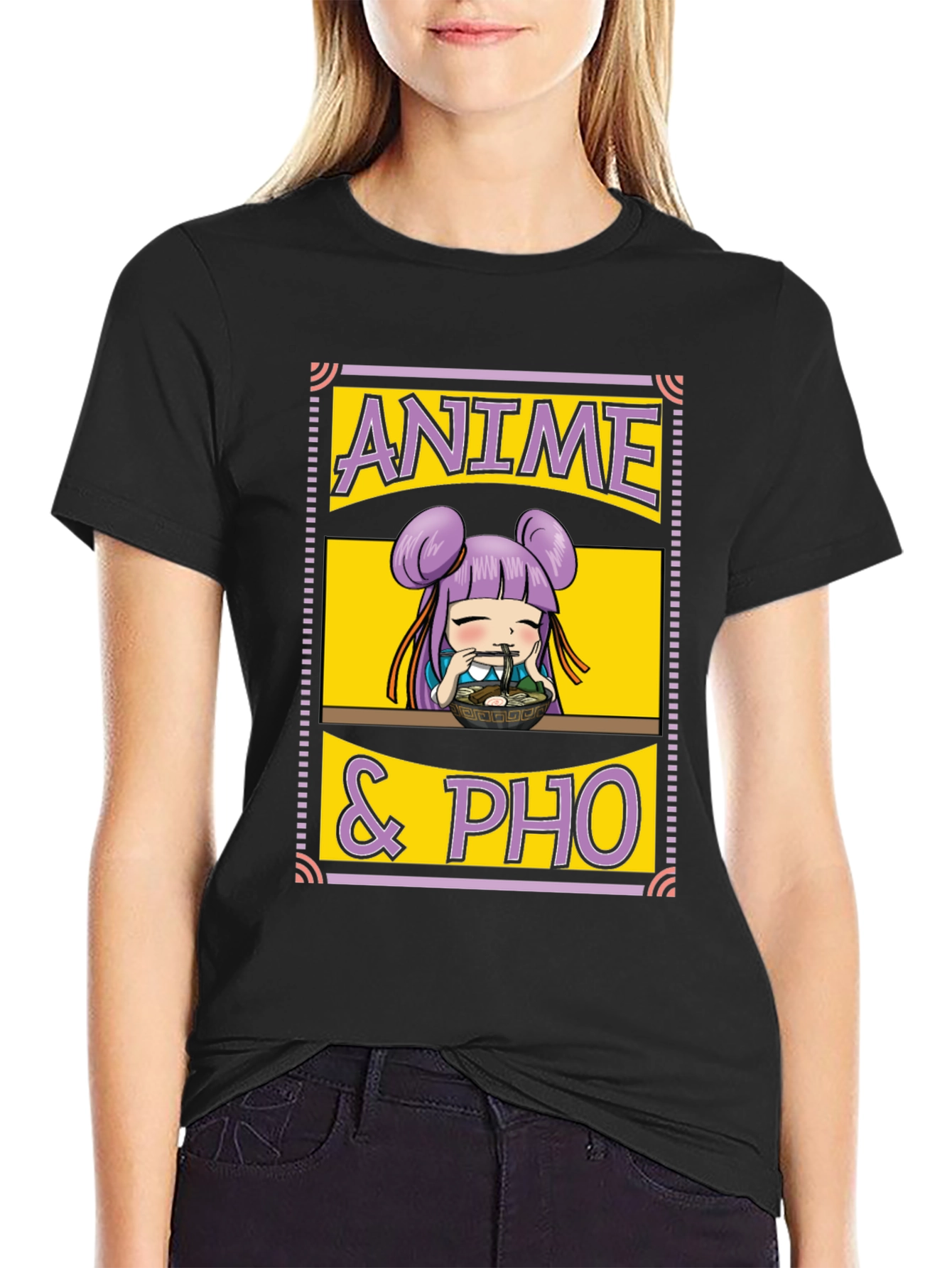 Anime & Pho Graphic T-Shirt - Cute Foodie Tee
