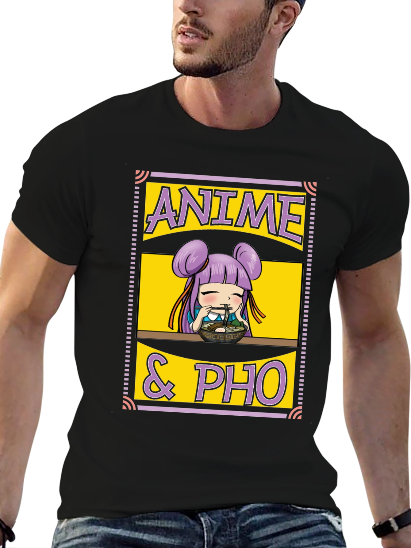 Anime & Pho Graphic T-Shirt - Cute Foodie Tee